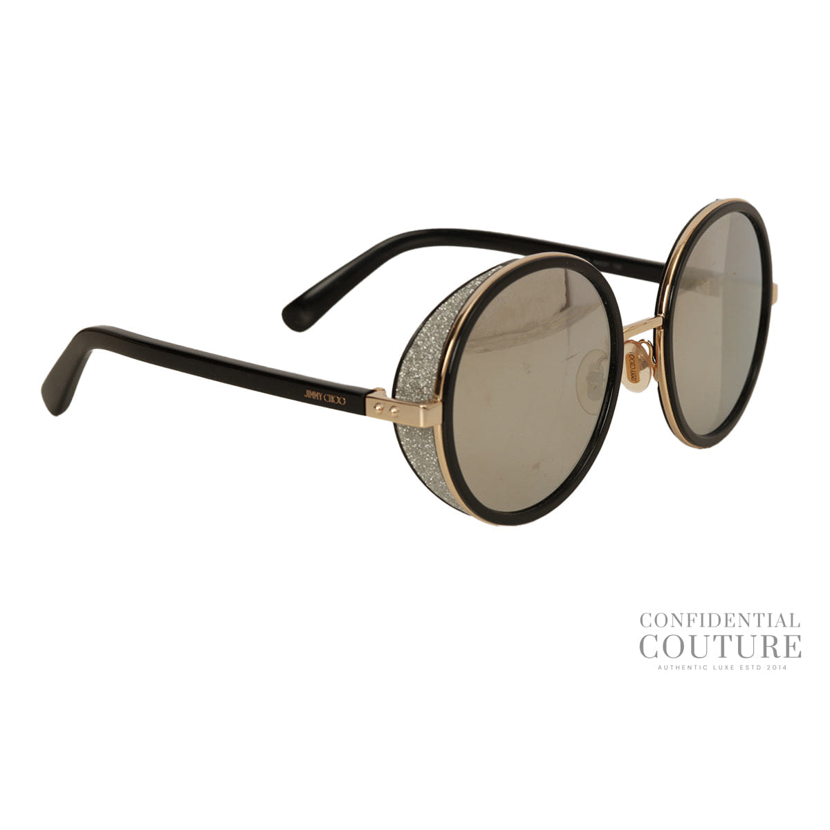 Jimmy Choo Gold Tone Black Andie Sunglasses