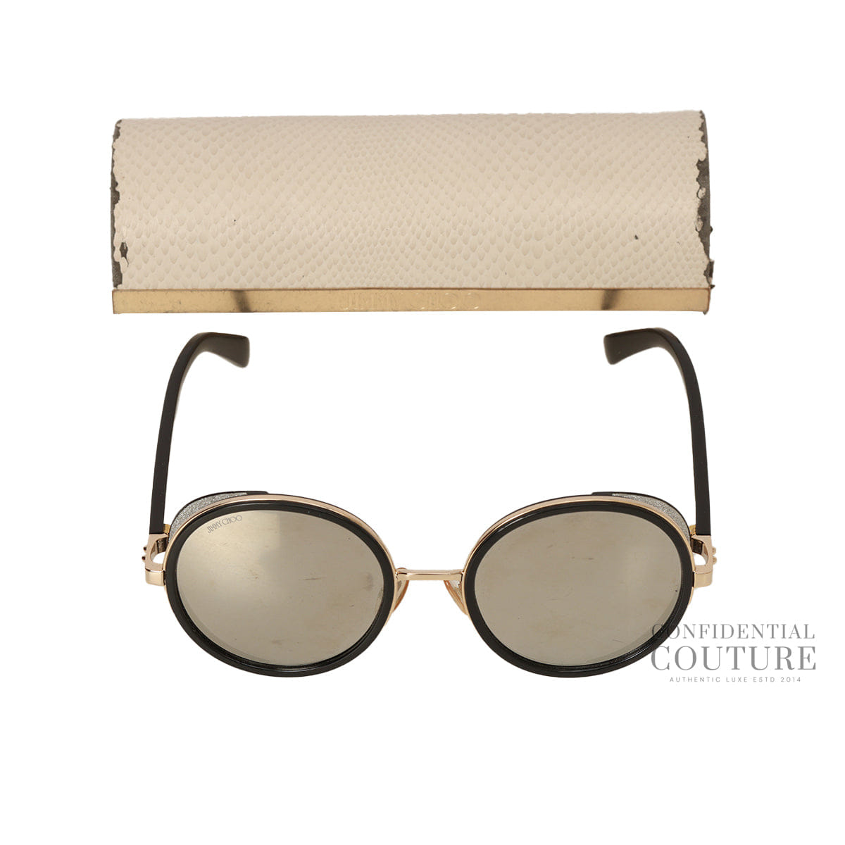 Jimmy Choo Gold Tone Black Andie Sunglasses