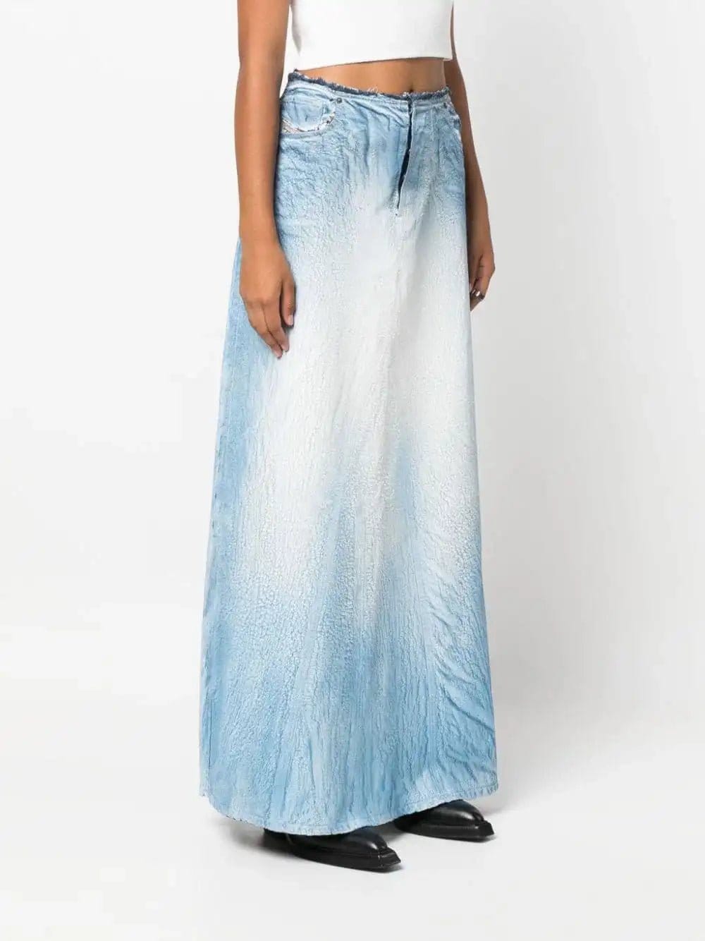 Diesel Jupe longue bleu délavée