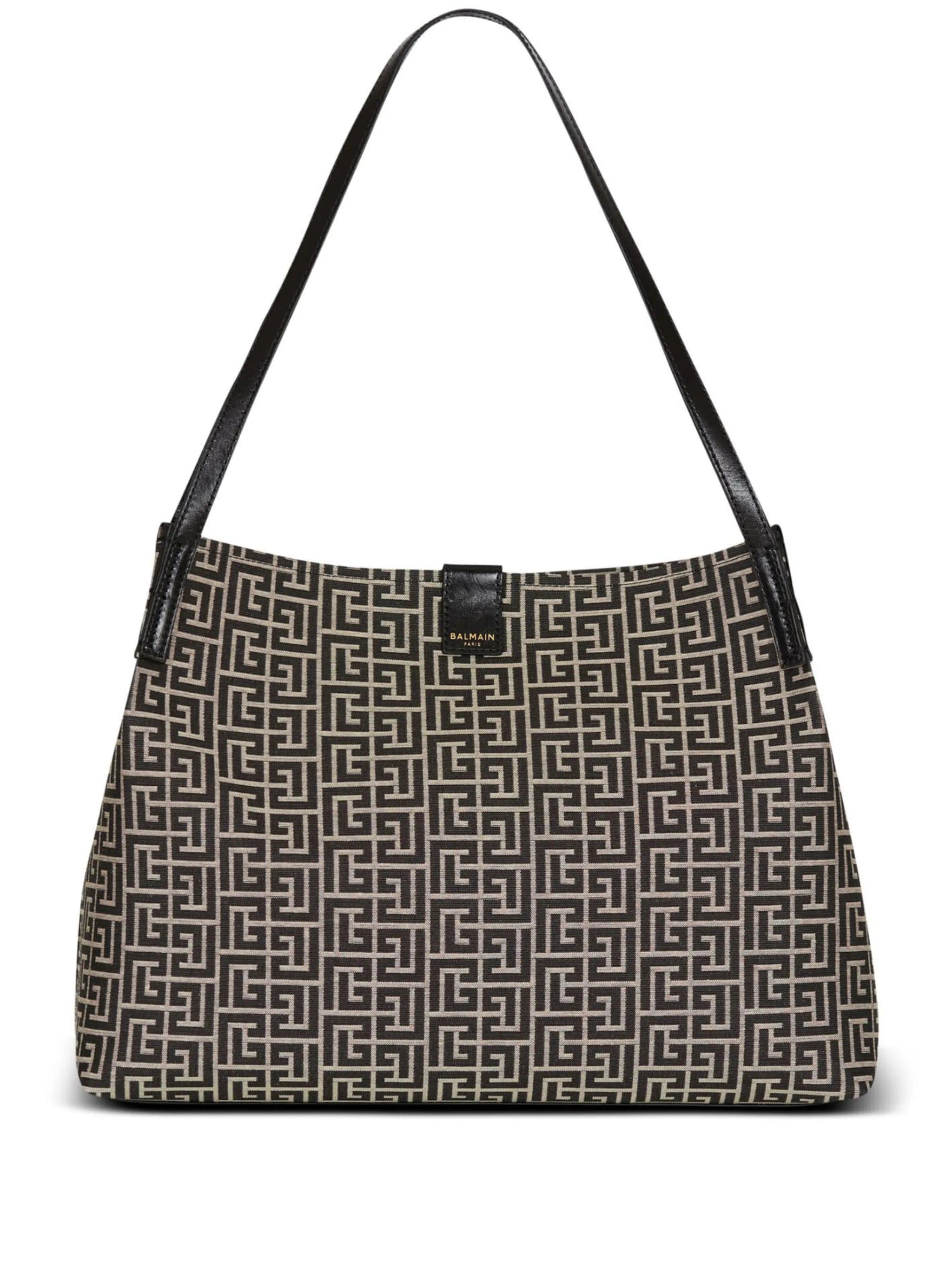 Balmain medium Release monogram jacquard shoulder bag