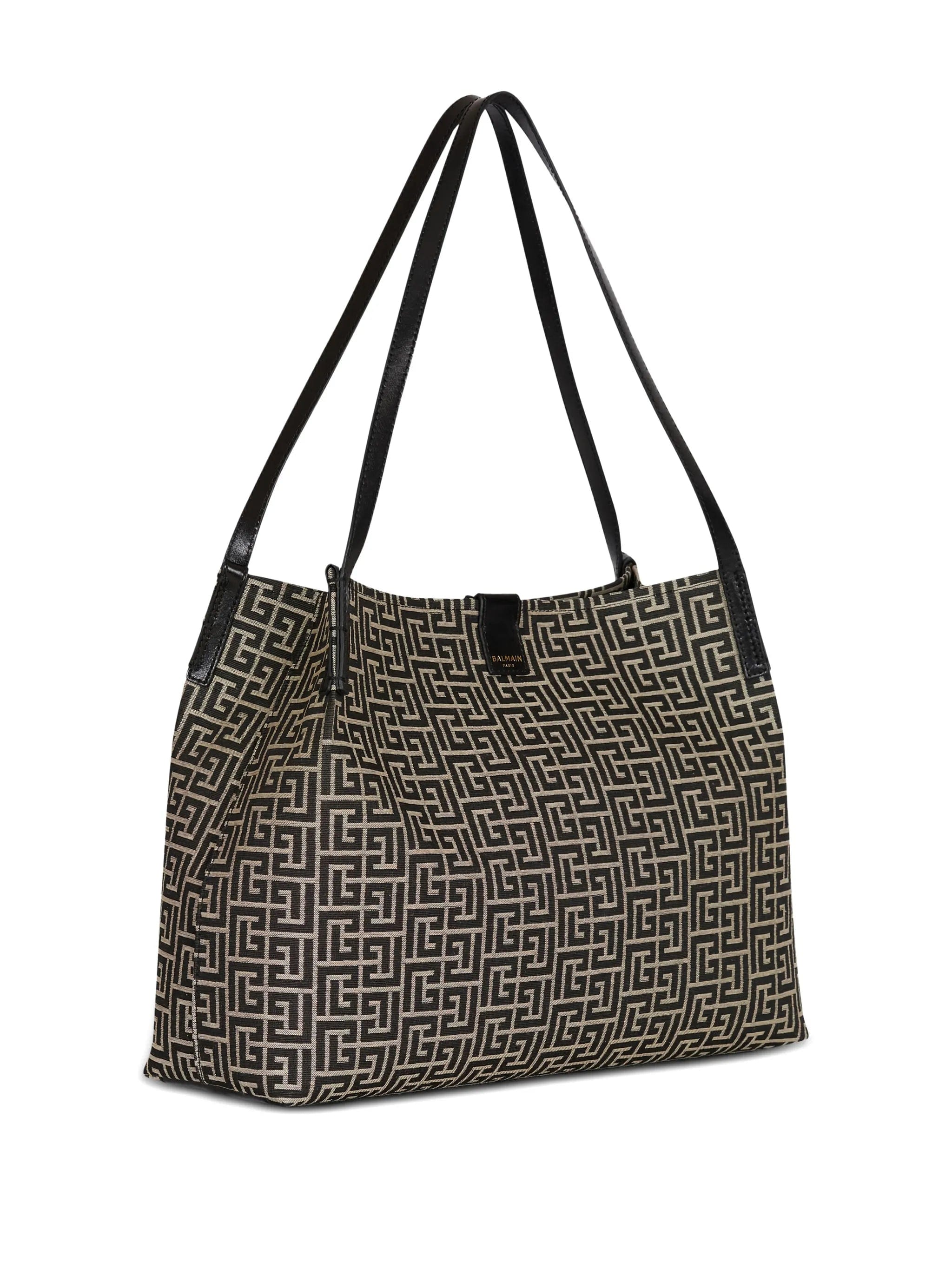Balmain medium Release monogram jacquard shoulder bag