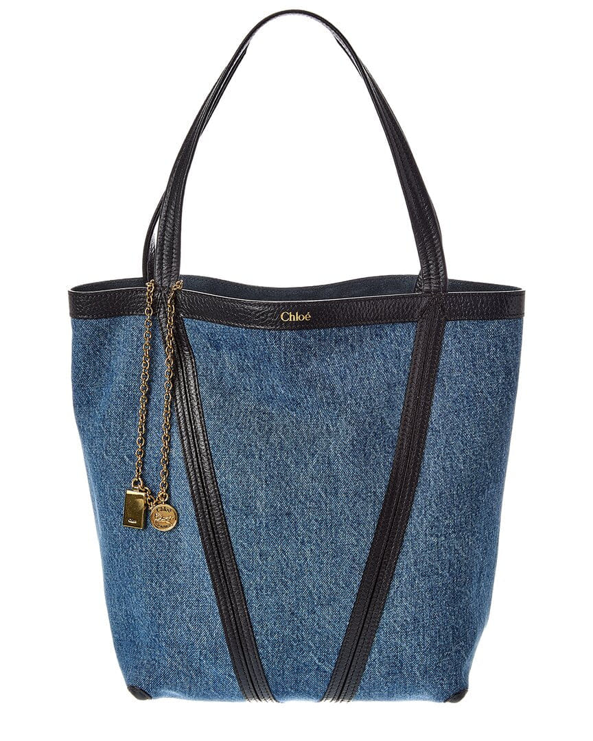 Chloé Spin Denim & Leather Tote
