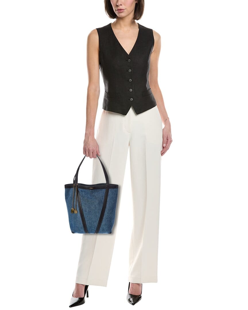 Chloé Spin Denim & Leather Tote