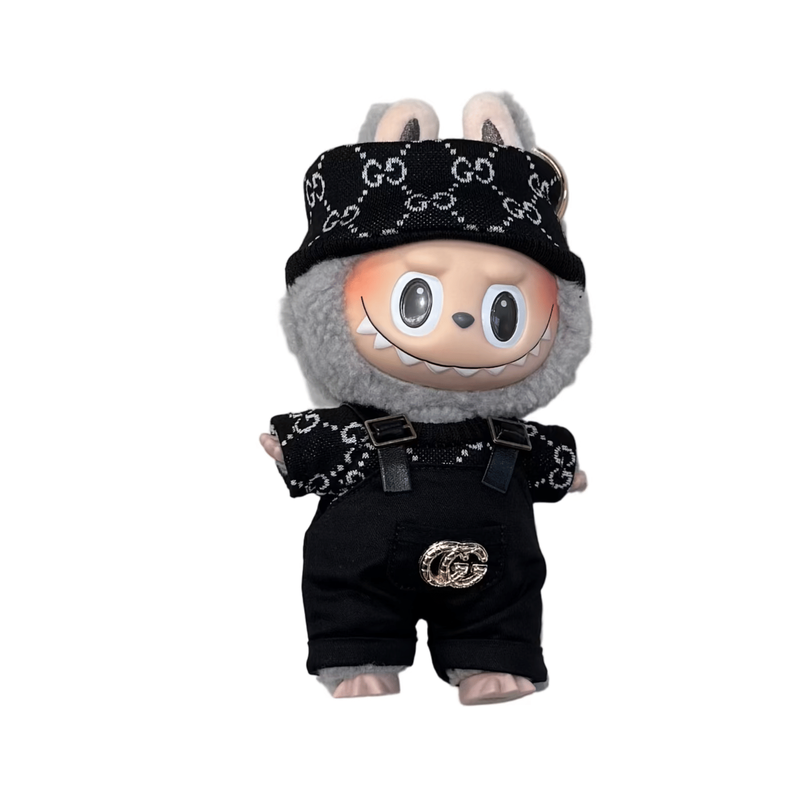 Pop Mart Labubu - Gucci Overall's Inspired Outfit Black