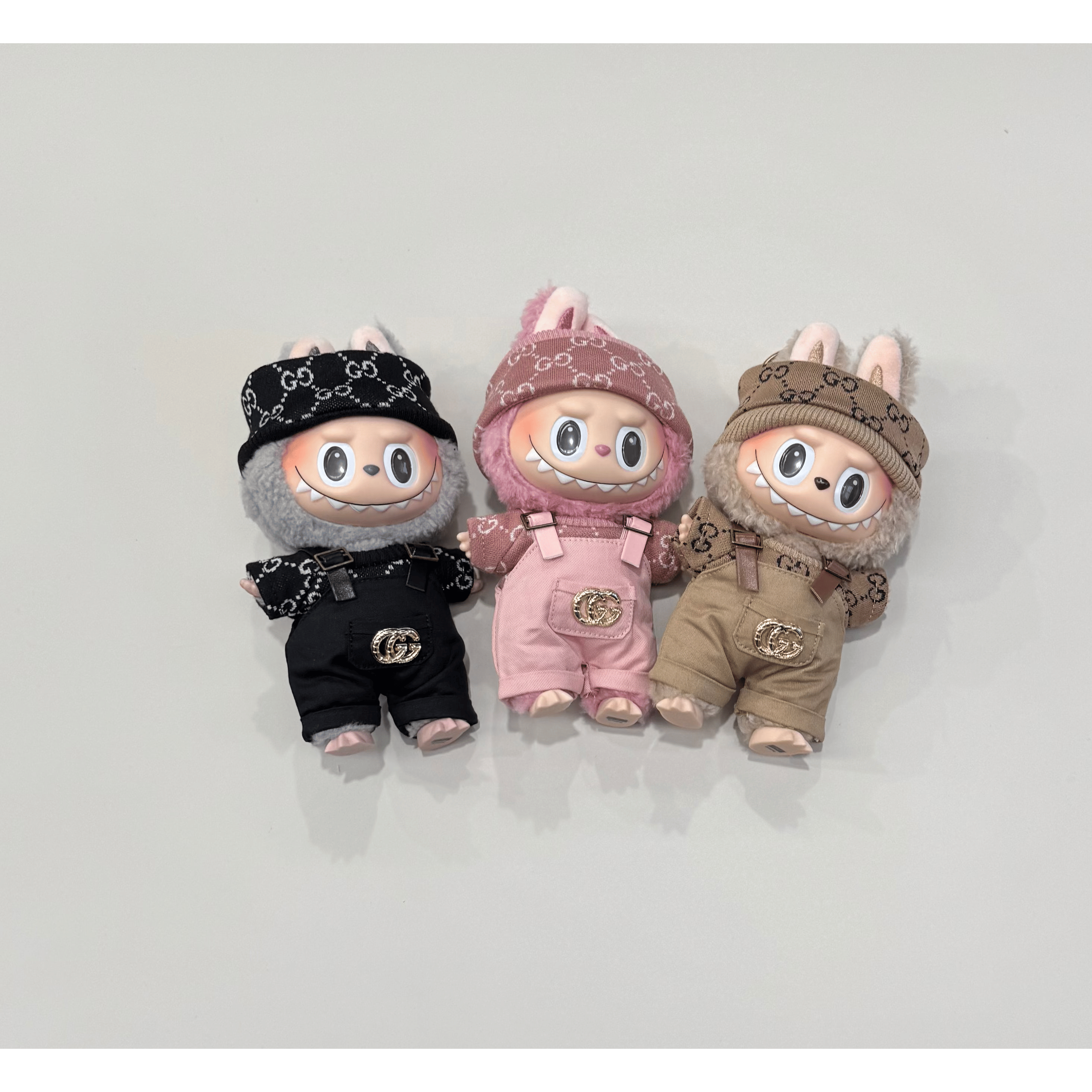 Pop Mart Labubu - Gucci Overall's Inspired Outfit Black