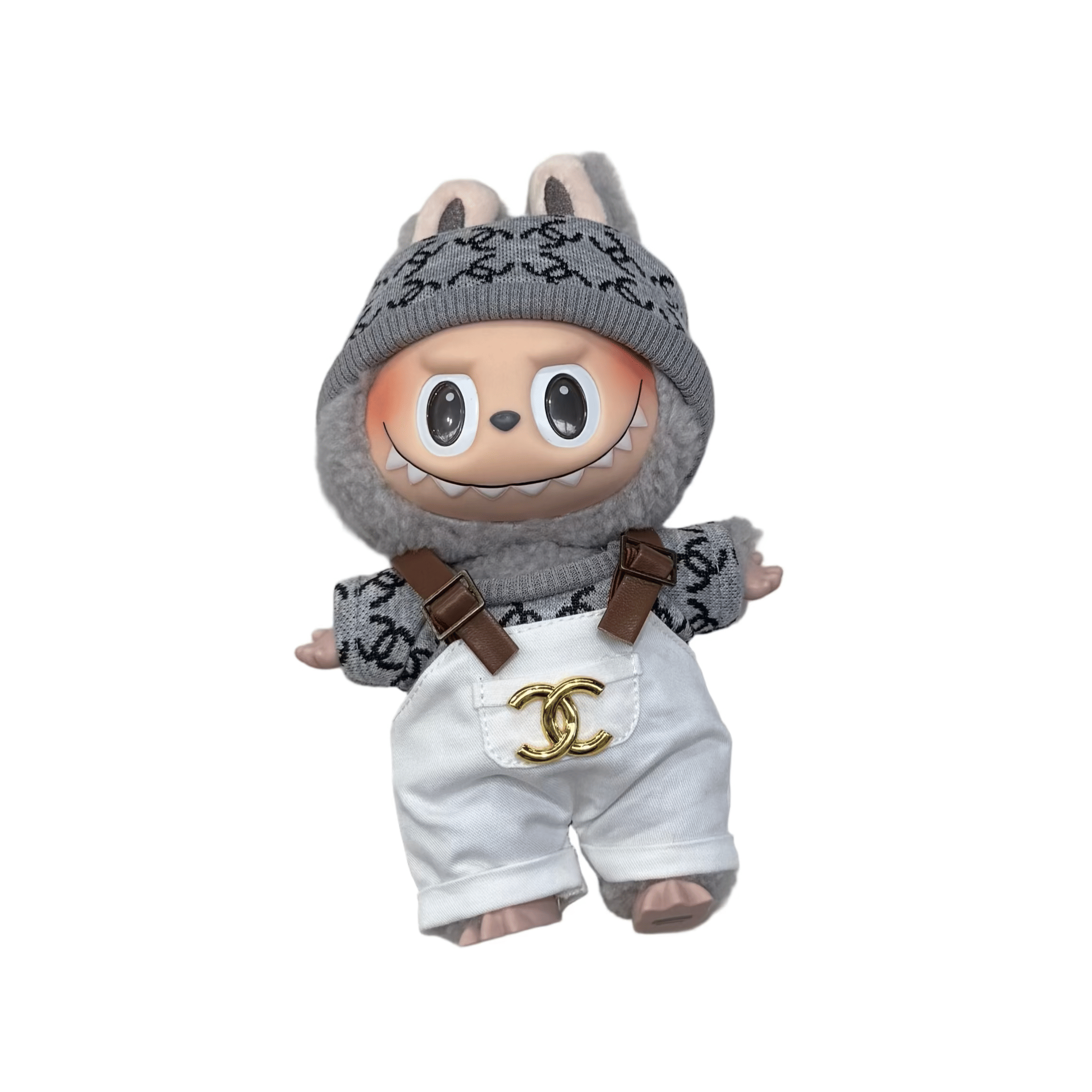 Pop Mart Labubu - Chanel Overall's Inspired Outfit White