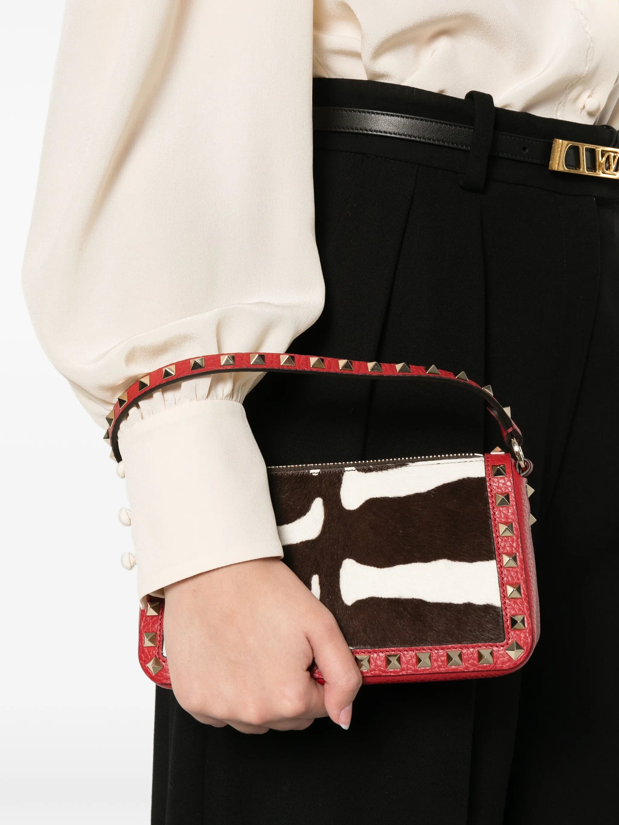 Valentino Garavani Rockstud zebra - print tote bag
