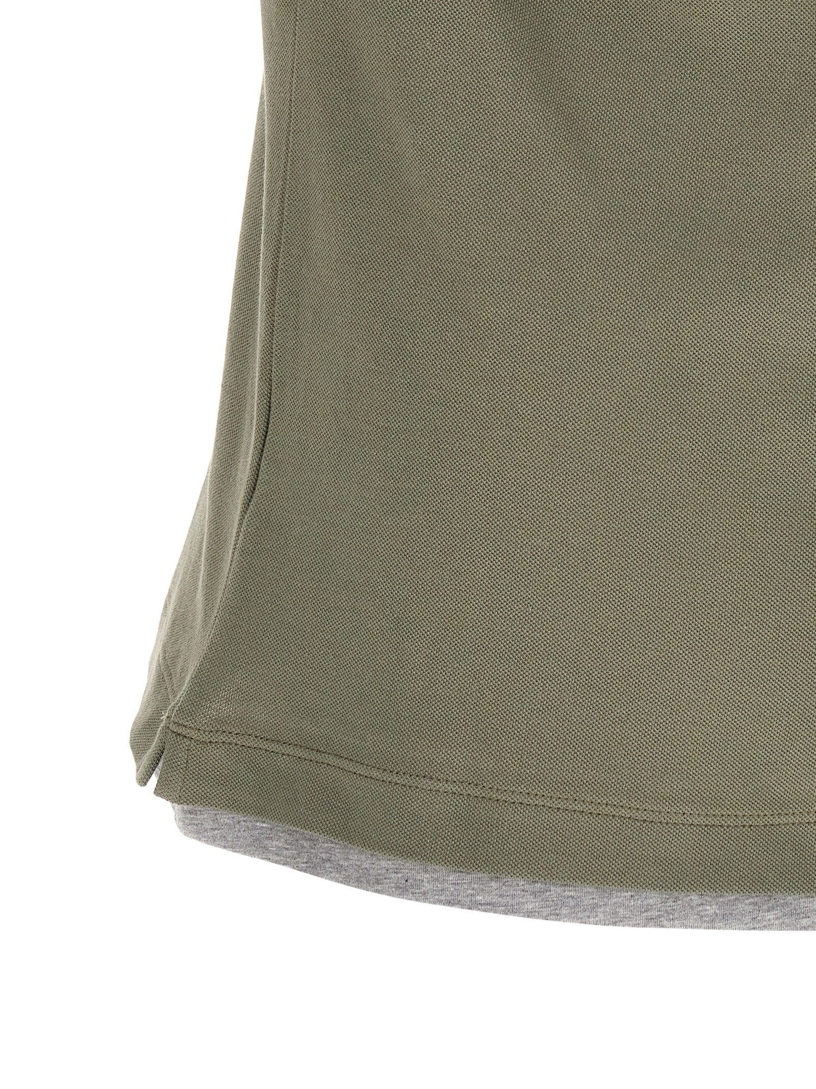 Brunello Cucinelli Faux Layering Cotton Piqué Polo Shirt — Sage