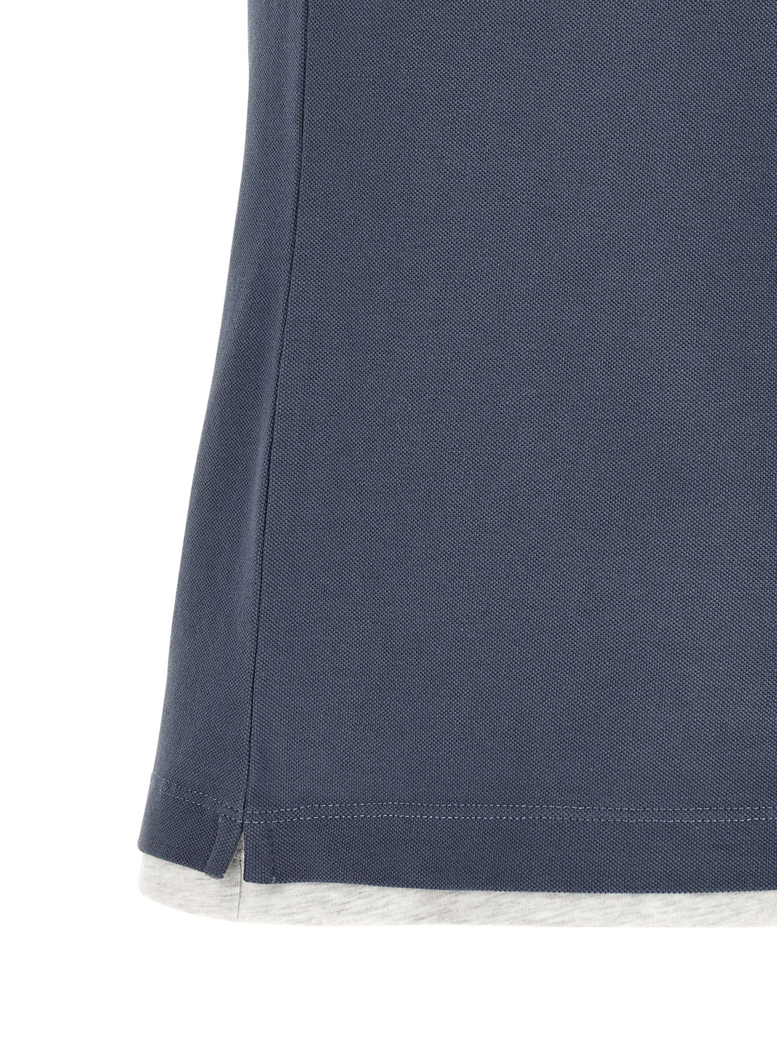 Brunello Cucinelli Double Layer Piquet Polo Polo Shirt — Navy