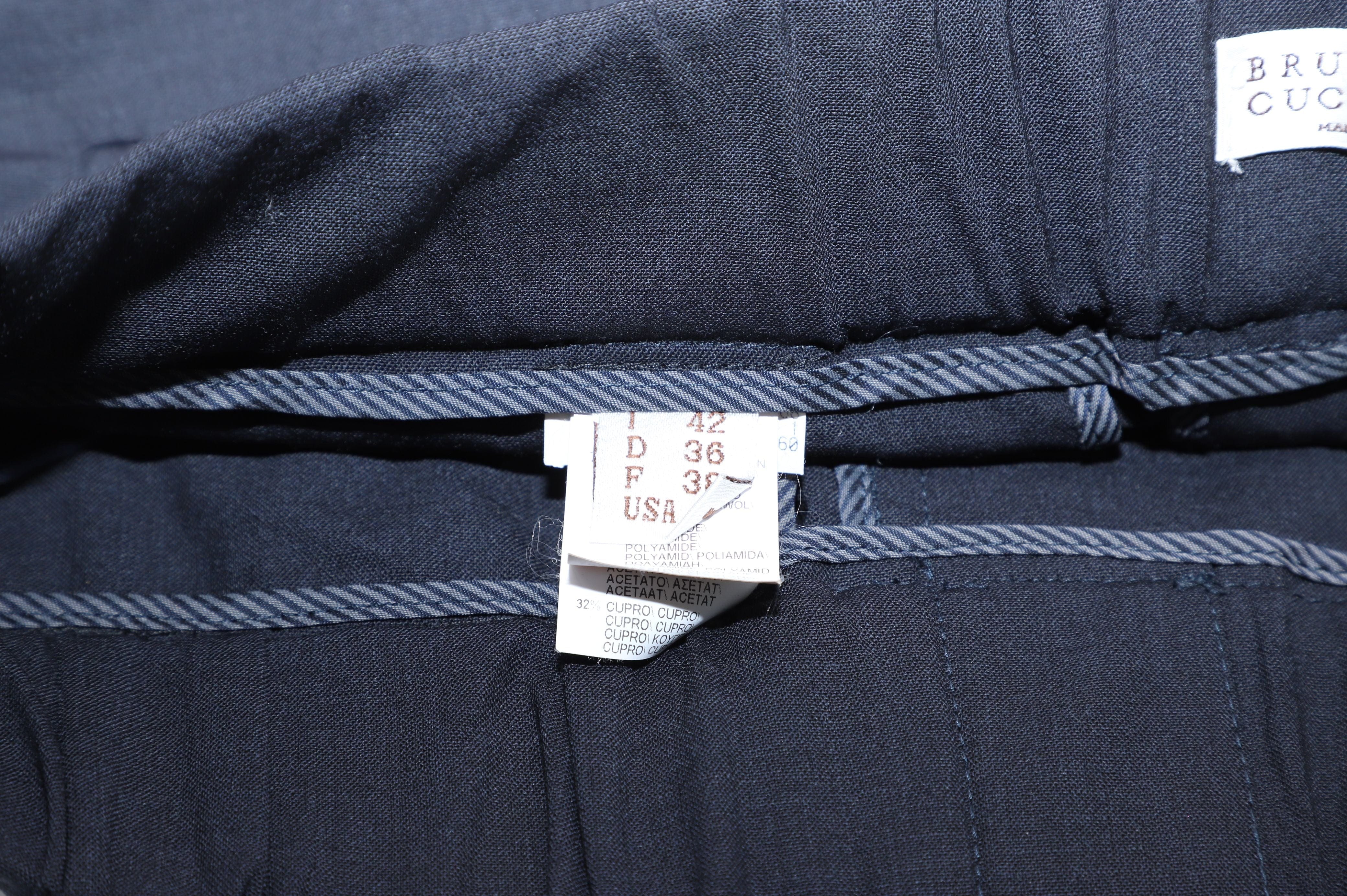 Brunello Cucinelli Trousers in Navy Blue Wool