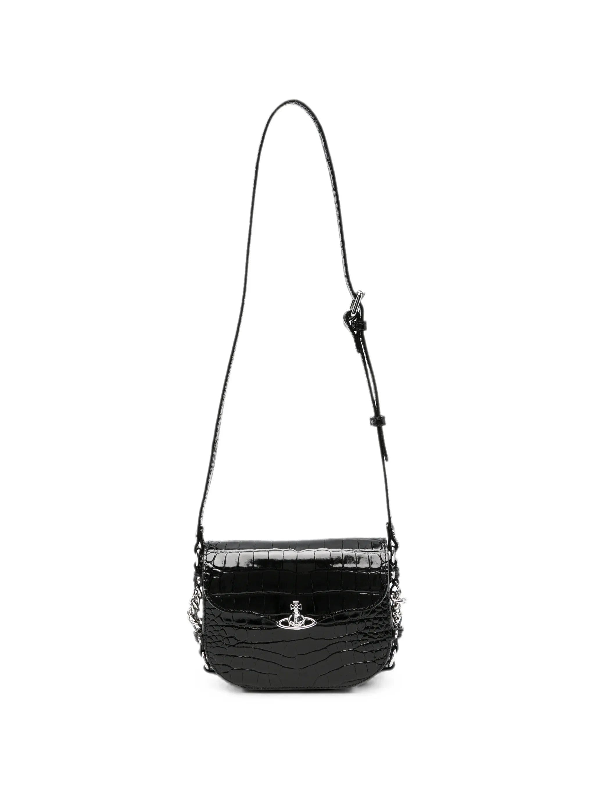 Vivienne Westwood Hunter Flap croc - embossed mini crossbody bag