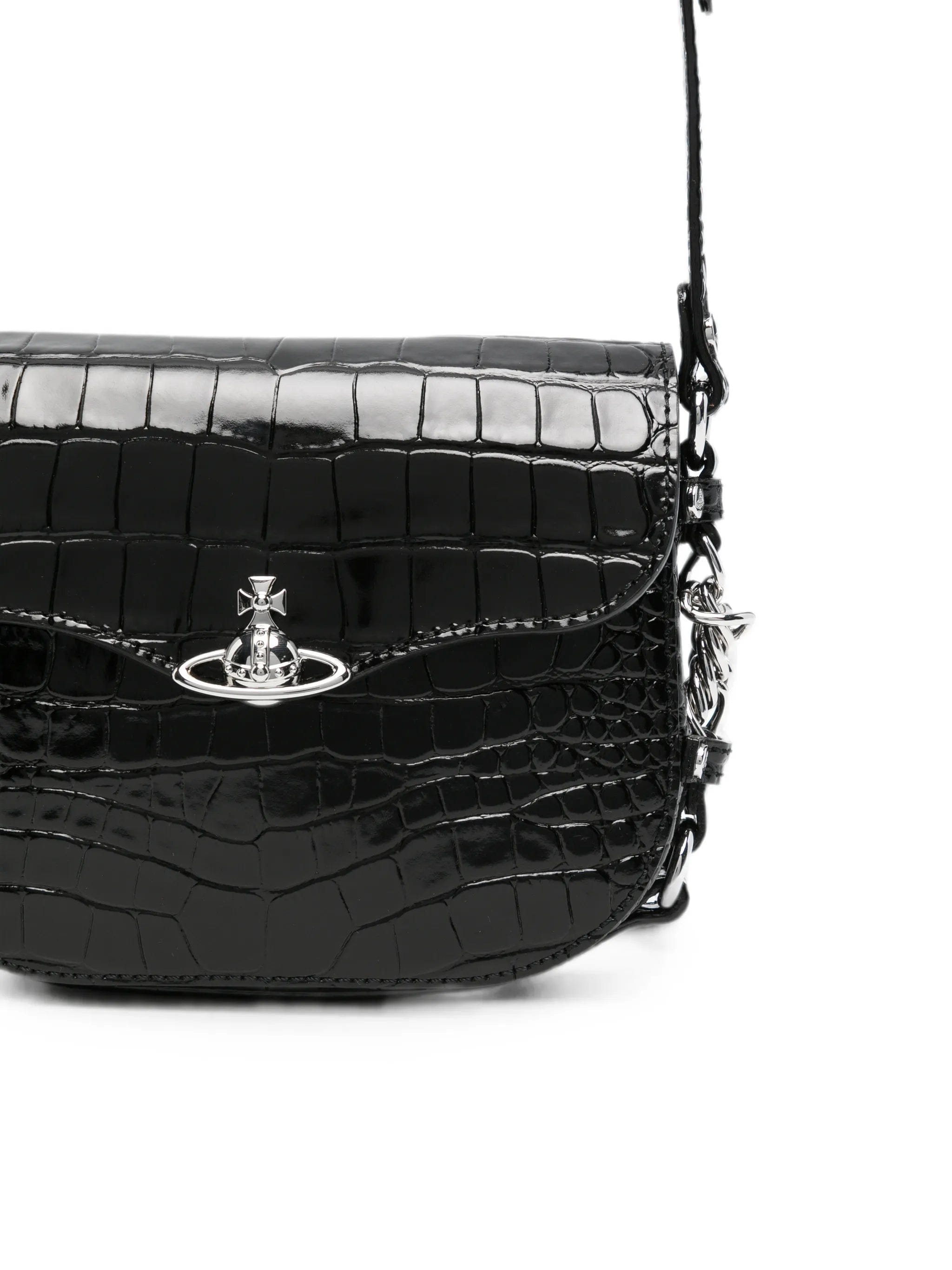 Vivienne Westwood Hunter Flap croc - embossed mini crossbody bag