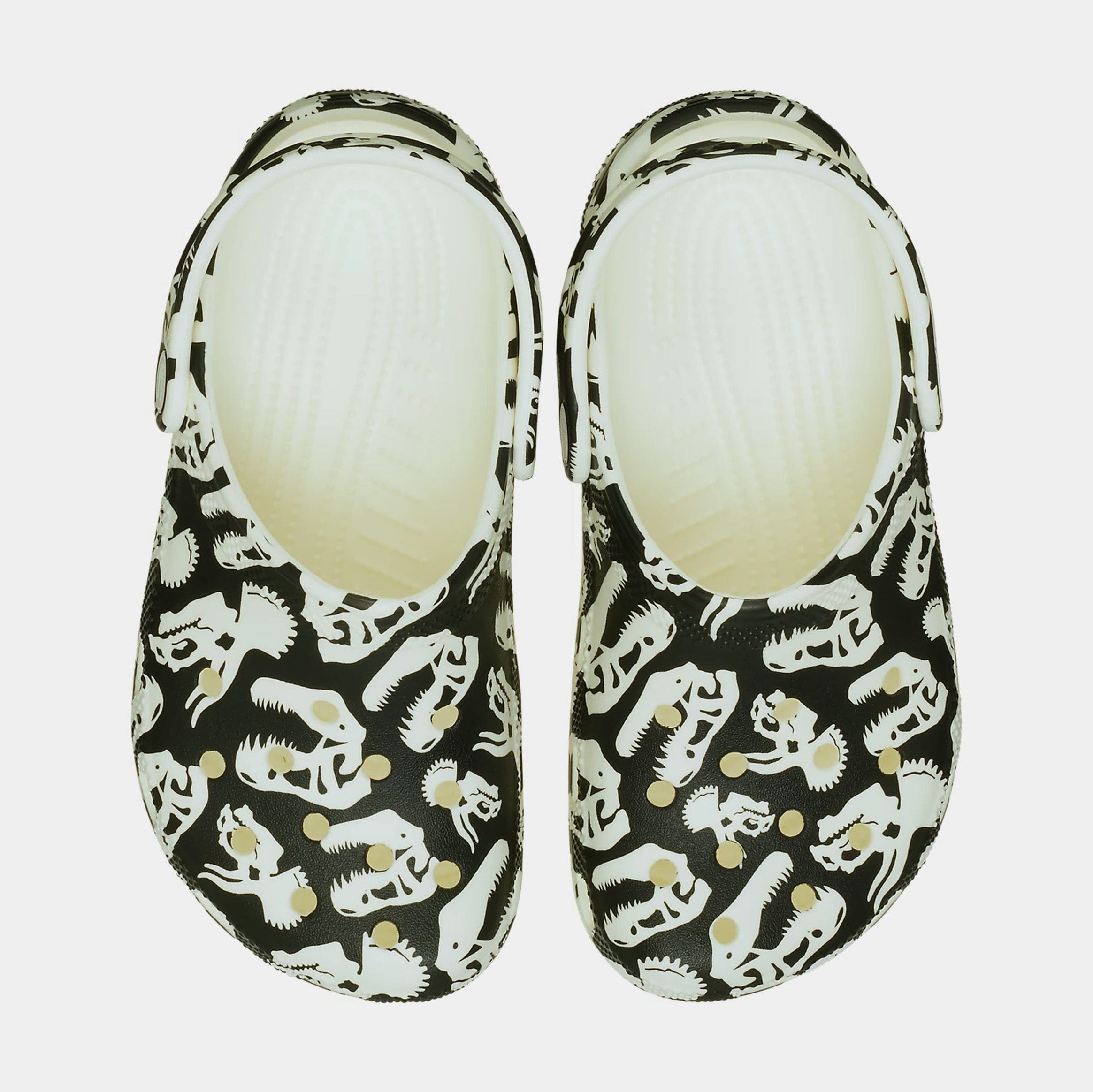 CROCS Classic Clog Glow Dino Grade School Sandals (Glow Green)