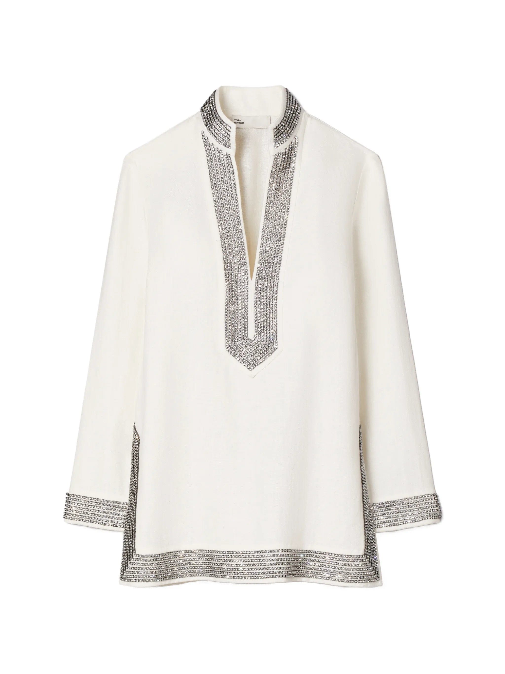Tory Burch embellished linen tunic