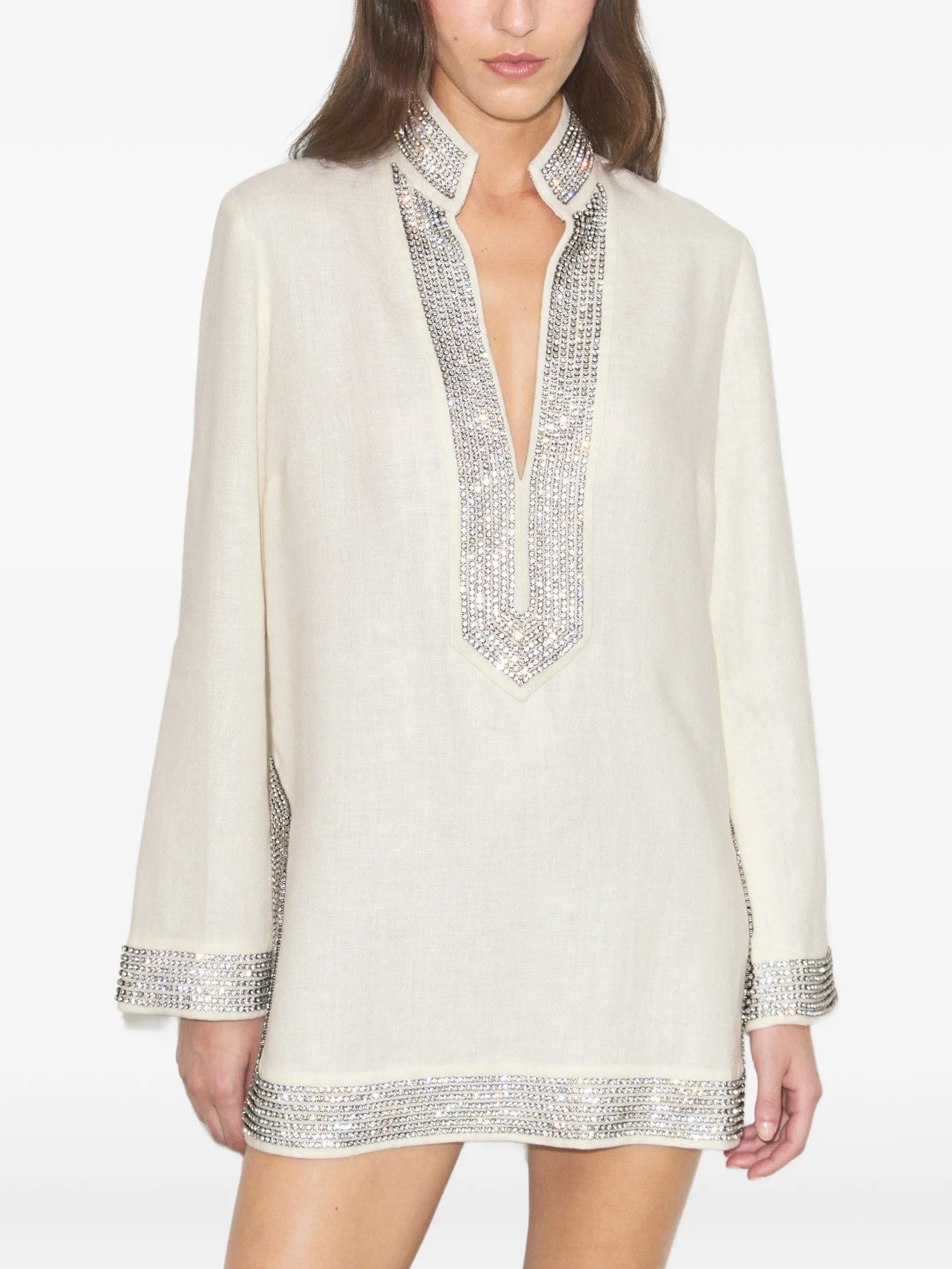 Tory Burch embellished linen tunic