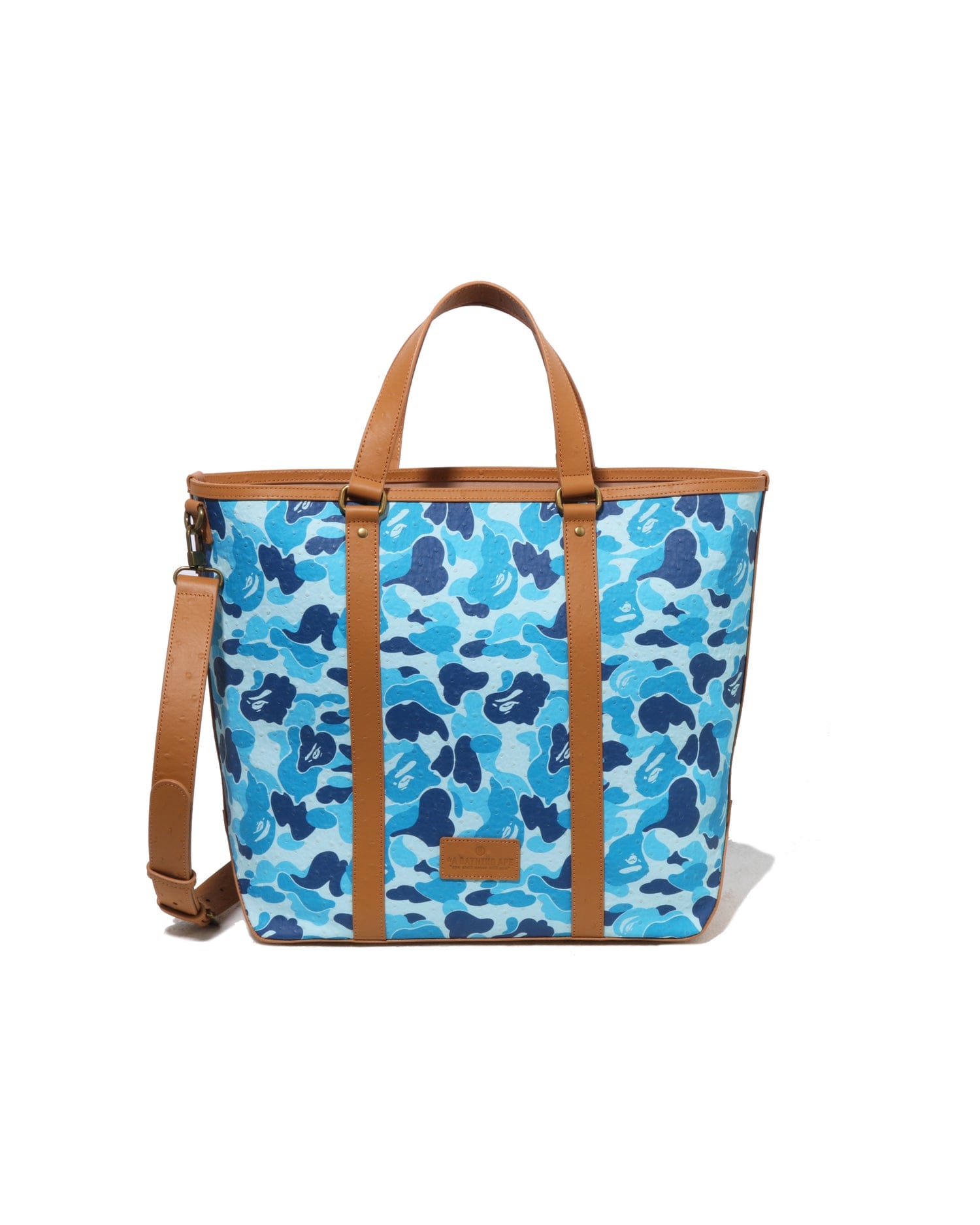 A Bathing APE Abc Camo Pu Ostrich Tote Bag