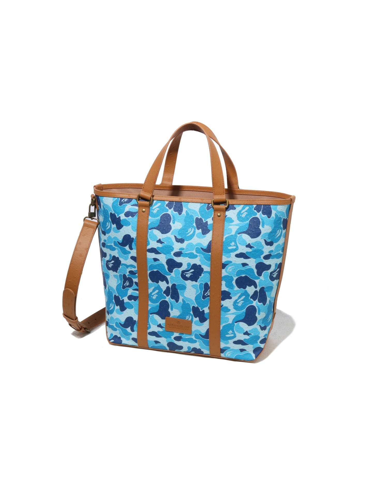 A Bathing APE Abc Camo Pu Ostrich Tote Bag