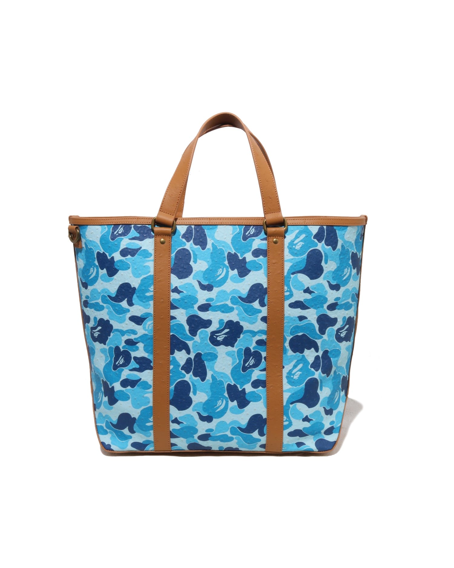 A Bathing APE Abc Camo Pu Ostrich Tote Bag