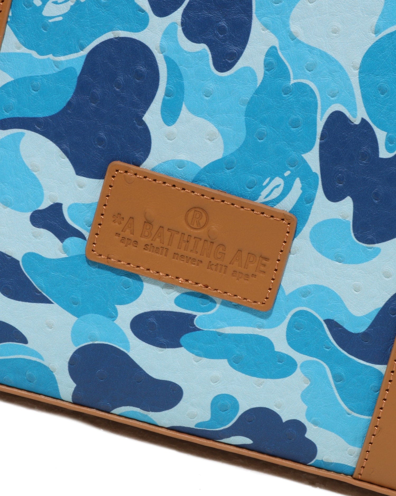A Bathing APE Abc Camo Pu Ostrich Tote Bag