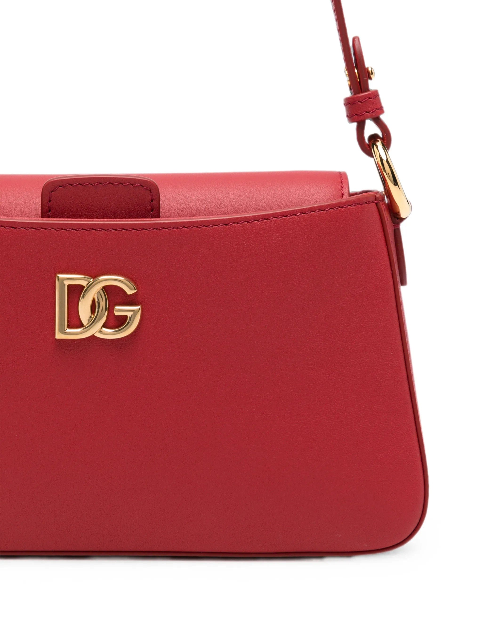 Dolce & Gabbana logo - embellished leather phone bag