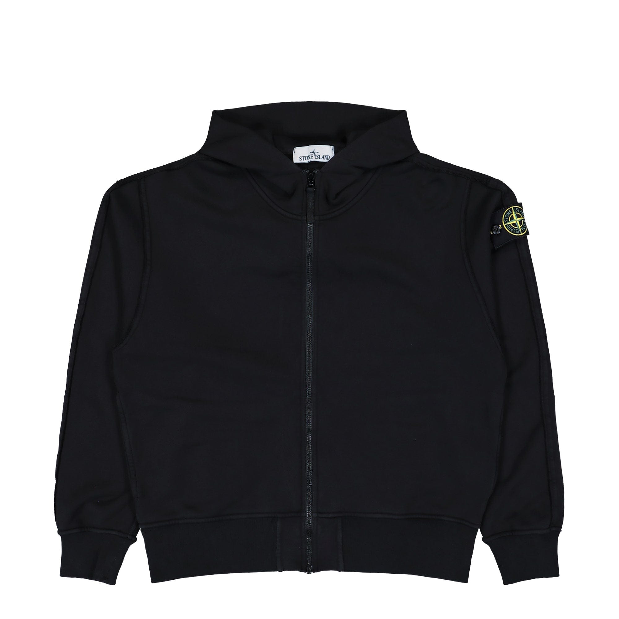 Stone Island Organic Cotton Fleece Zip Up Hoodie Sweater