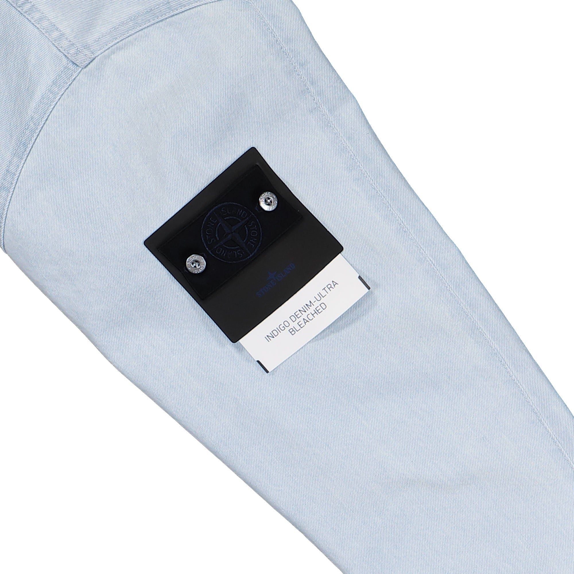 Stone Island Indigo Denim Ultra Bleached Biker Jacket