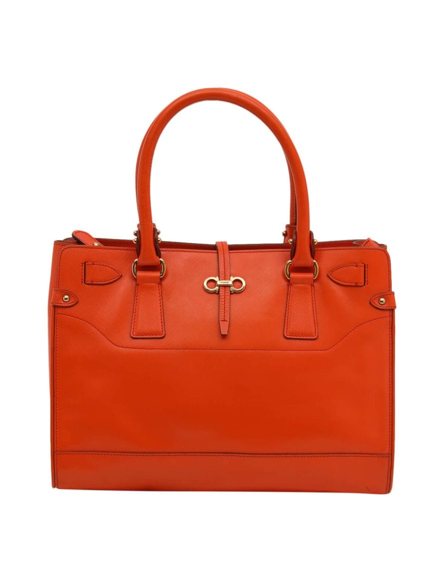 Salvatore Ferragamo Batik Leather Tote Bag