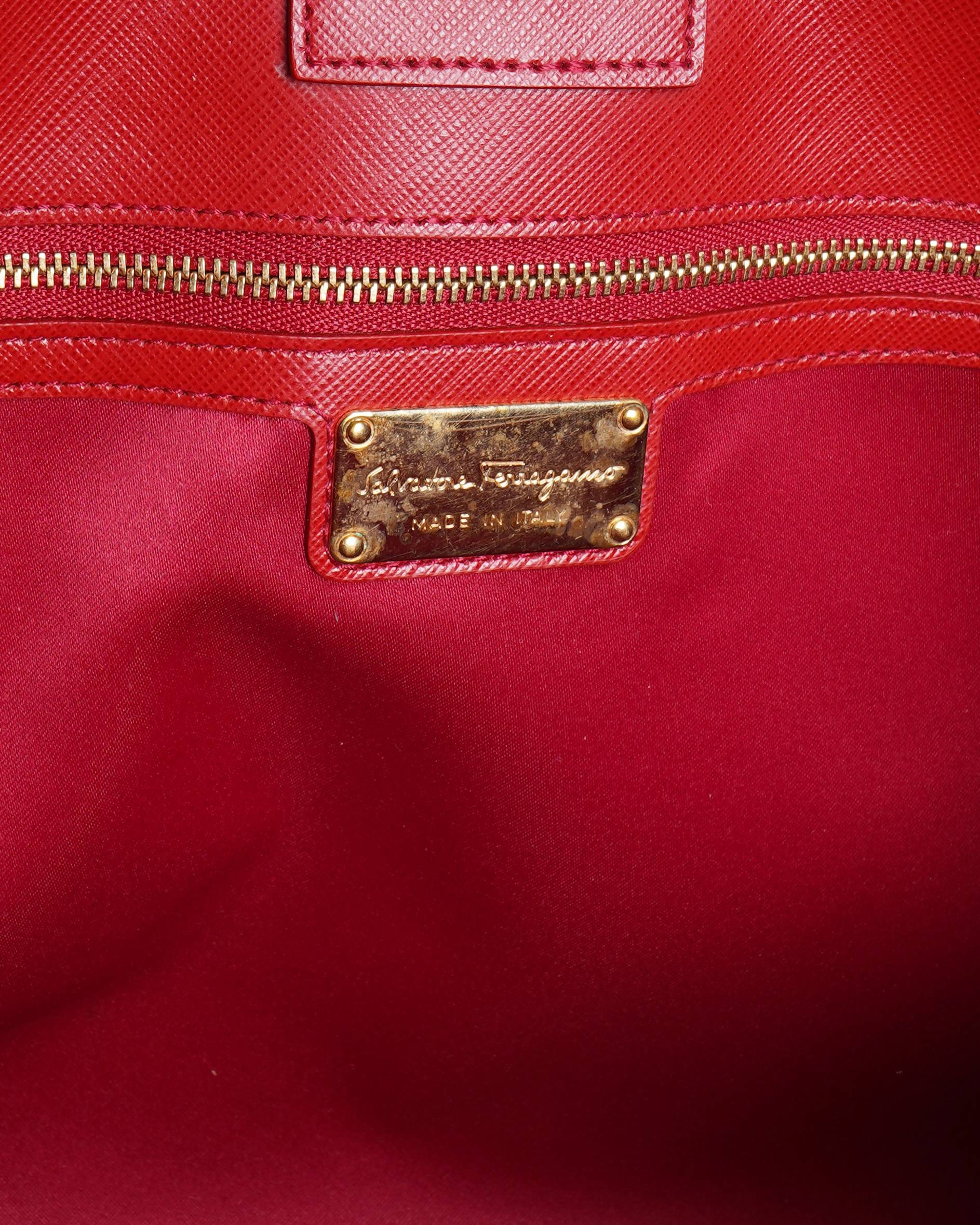 Salvatore ferragamo red me like tote bag