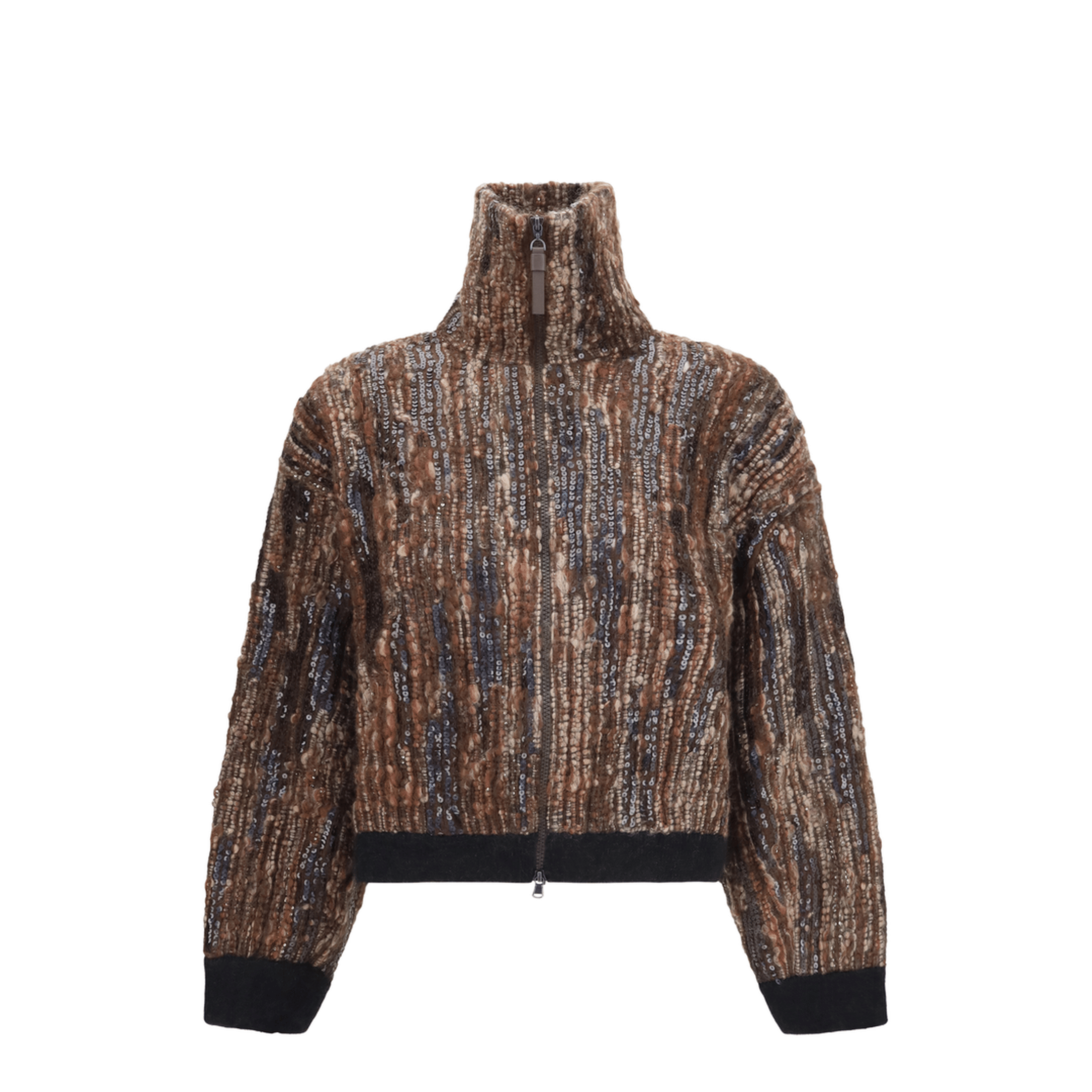 Brunello Cucinelli Perforated Zip Cardigan