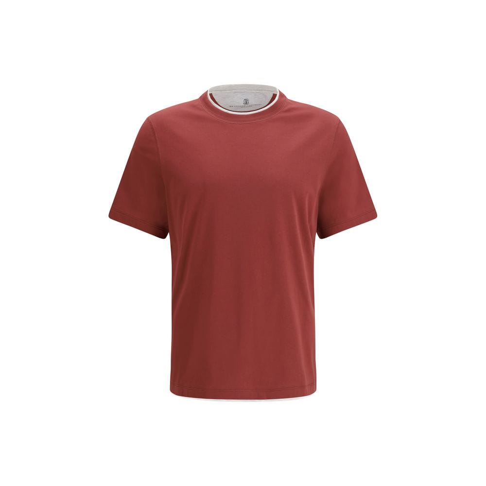 Brunello Cucinelli Bordeaux Cotton T - Shirt