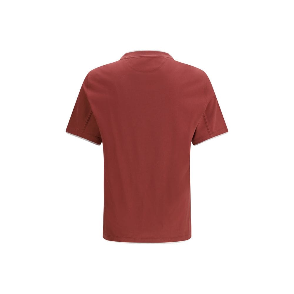 Brunello Cucinelli Bordeaux Cotton T - Shirt