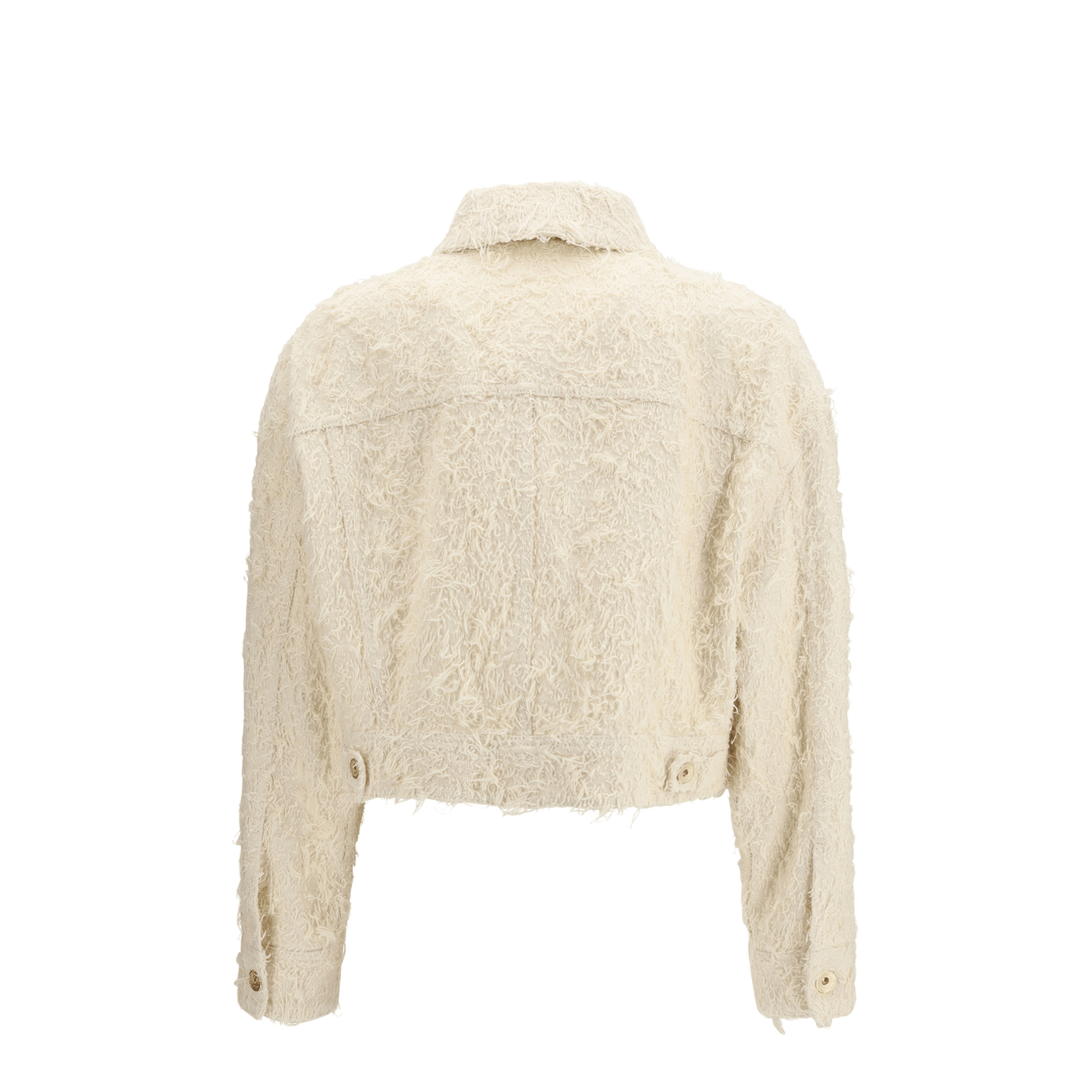 Brunello Cucinelli Fuzzy Dyed Denim Outerwear Jacket With Monili