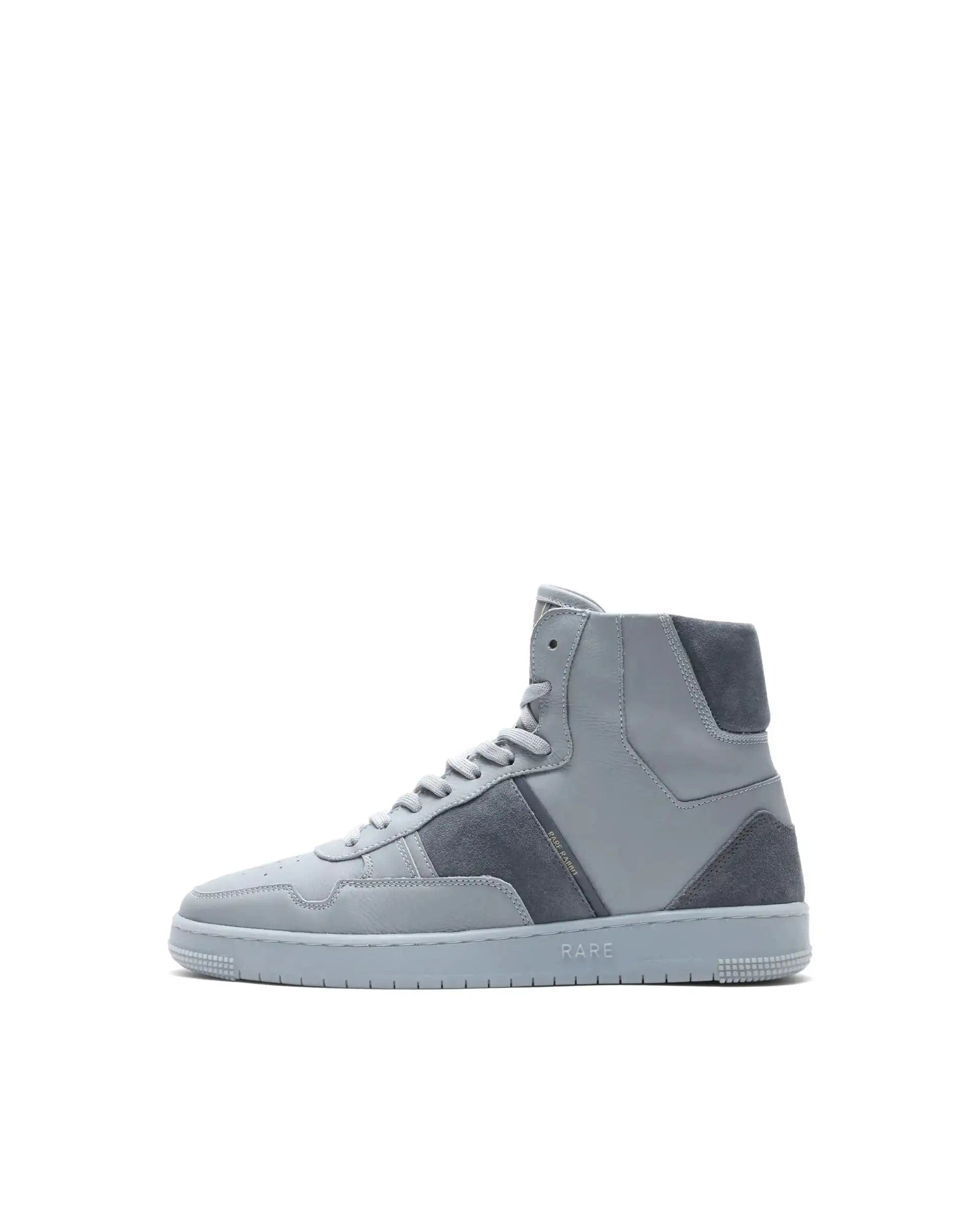 RAREZ Rare Rabbit Men's Dist Grey Leather Lace - Up Closure High - Top Sneaker
