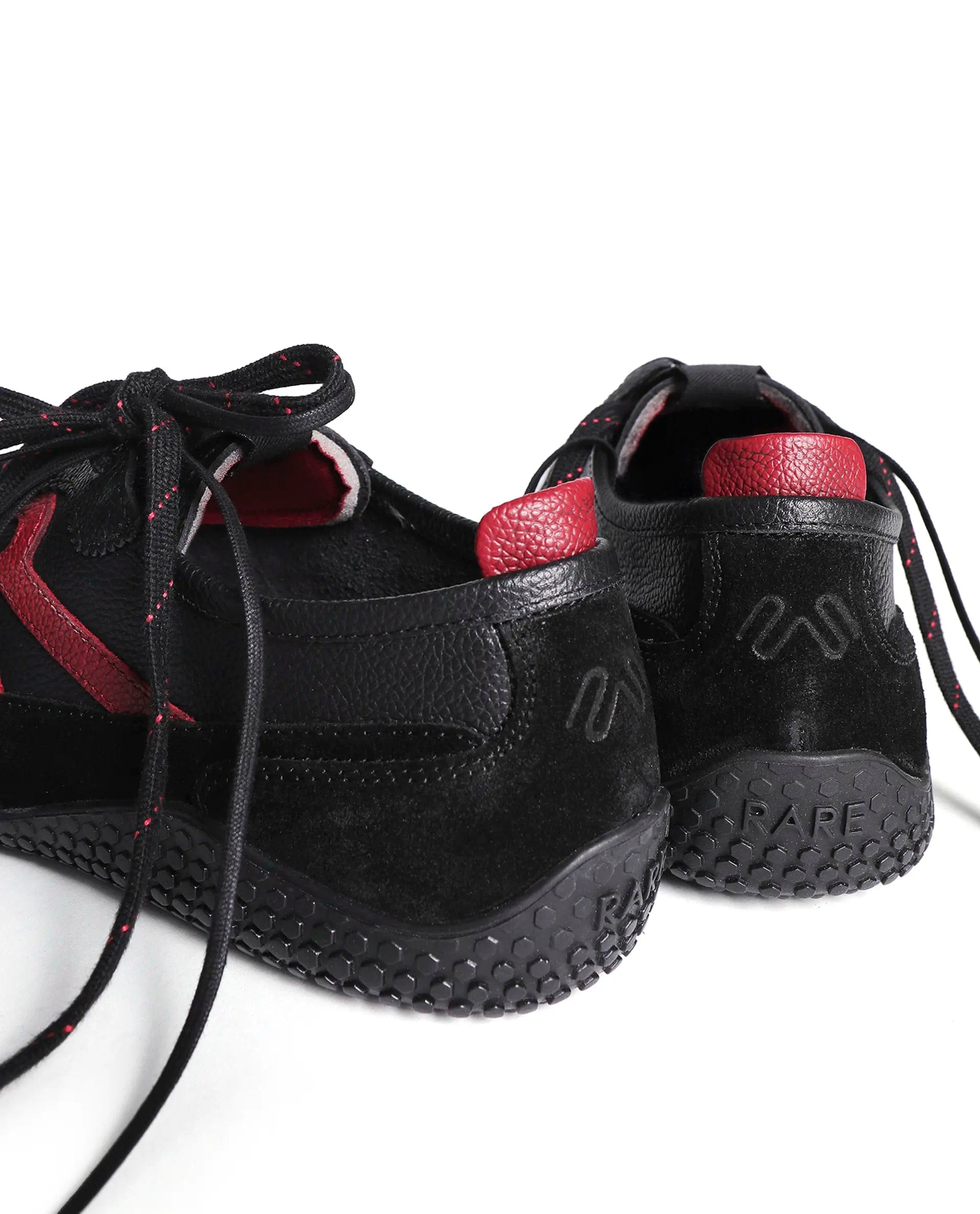 Rarez Men's Sugoi Membo Primary Black/Red Leather Regular Sneaker