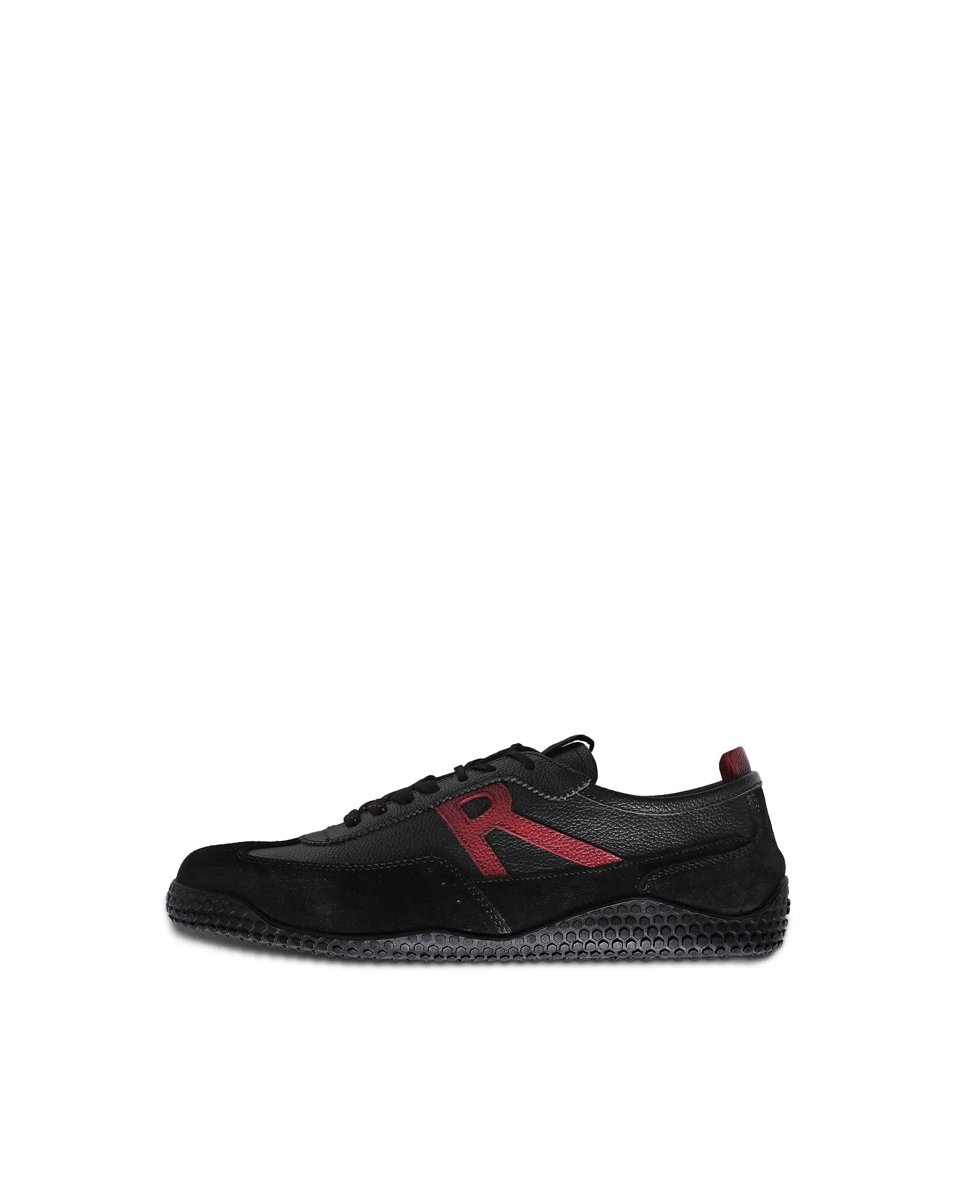 Rarez Men's Sugoi Membo Primary Black/Red Leather Regular Sneaker