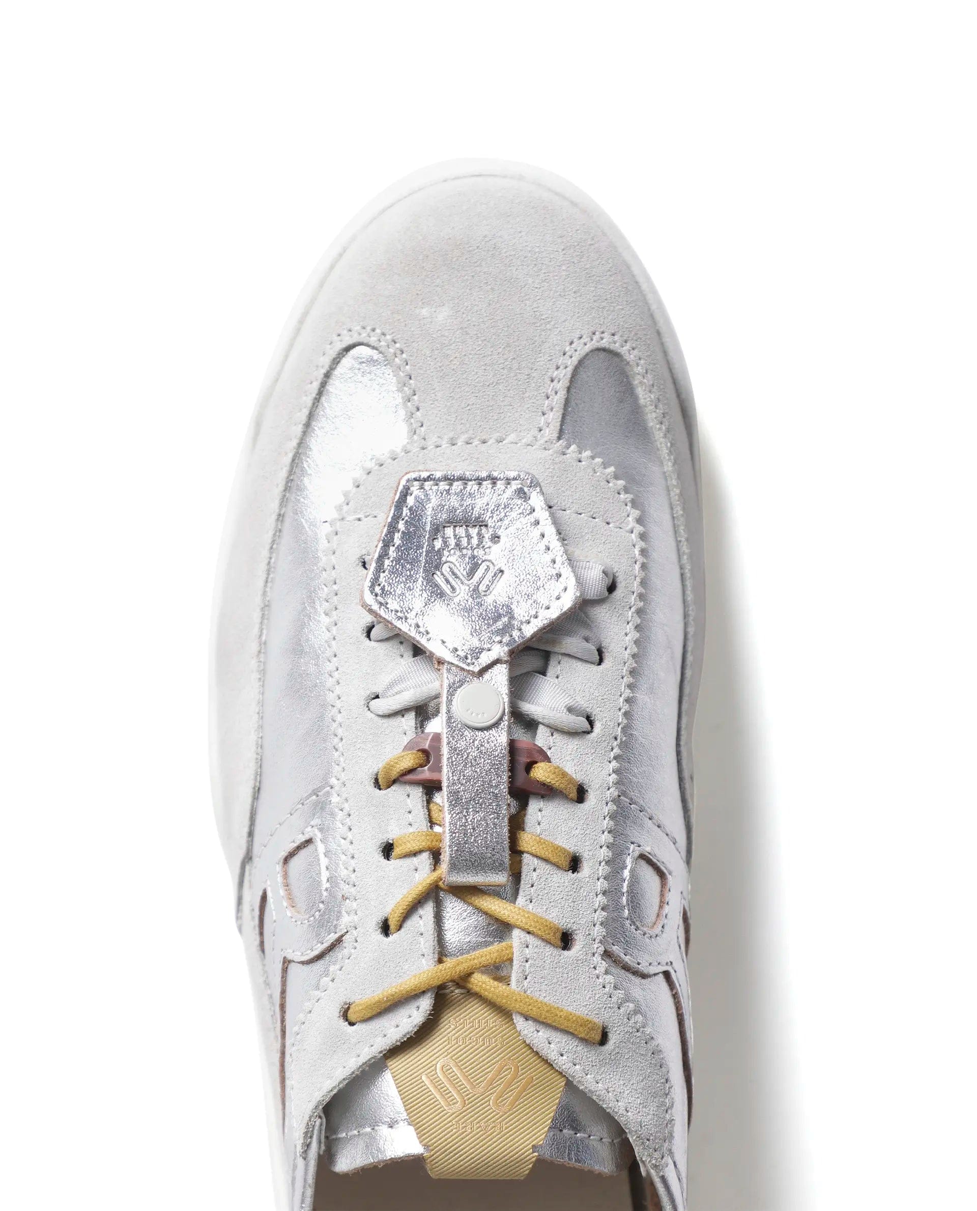 Rarez Men's Sugoi Still Primary Silver Leather Regular Sneaker
