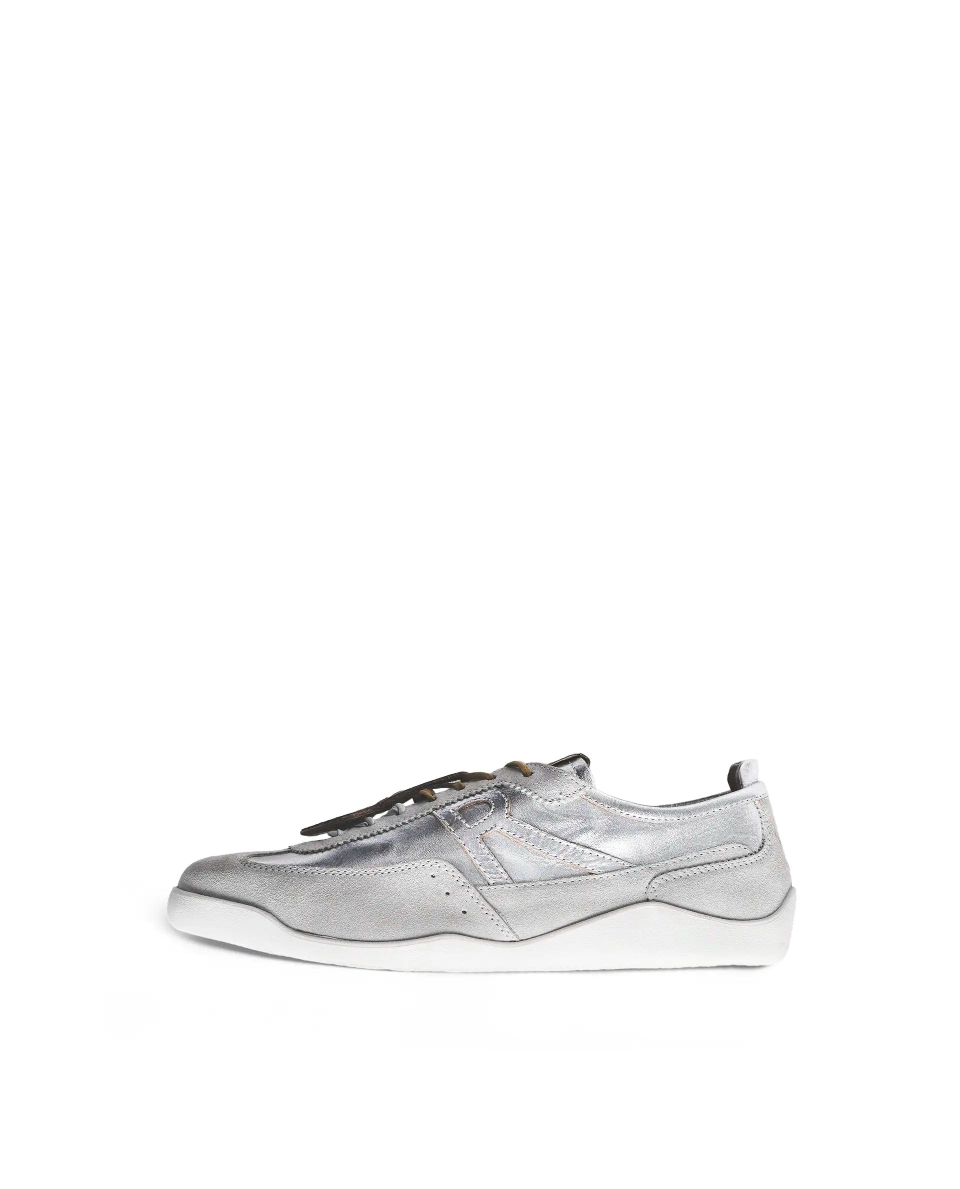 Rarez Men's Sugoi Still Primary Silver Leather Regular Sneaker