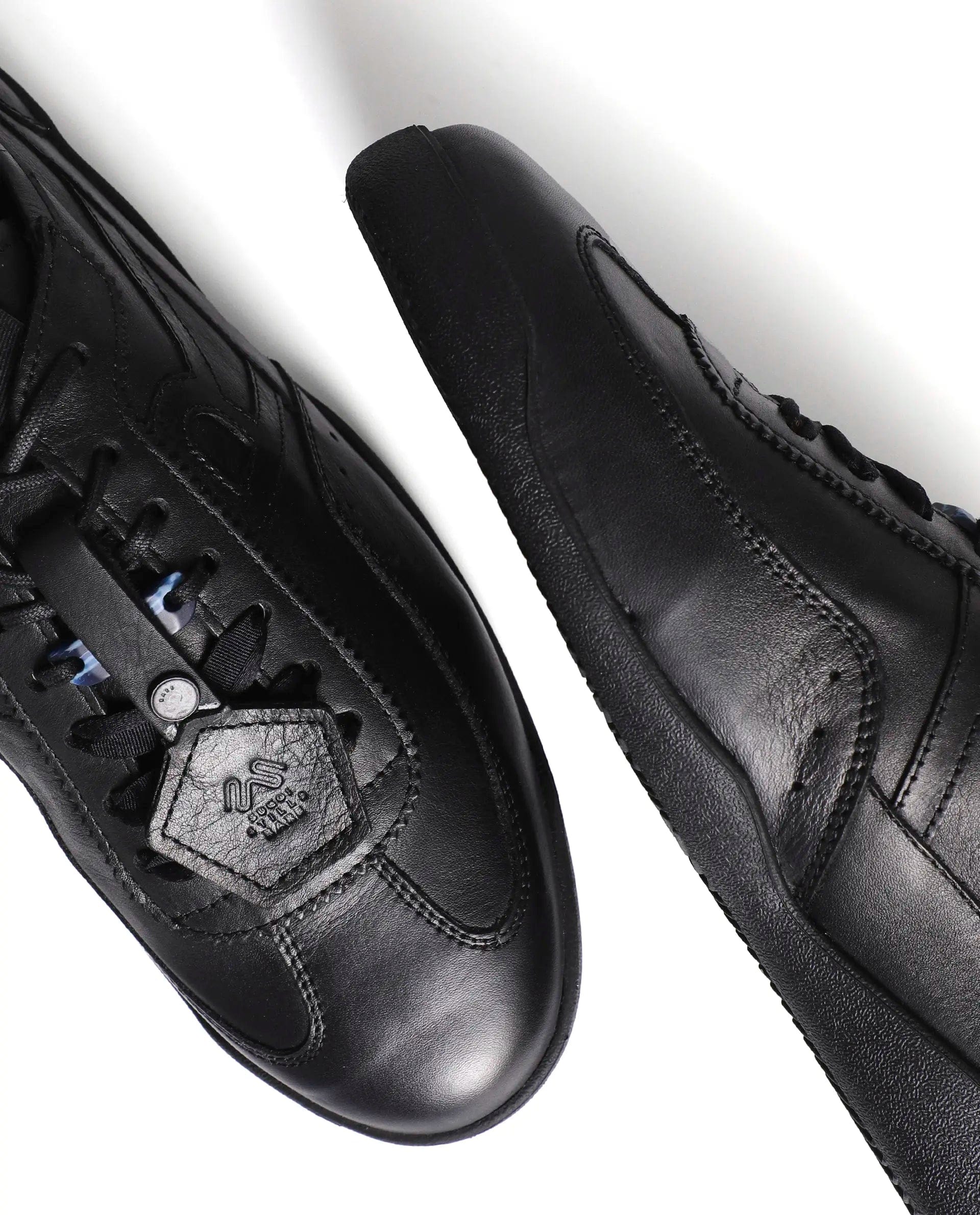 Rarez Men's Sugoi Still Primary Black Leather Regular Sneaker