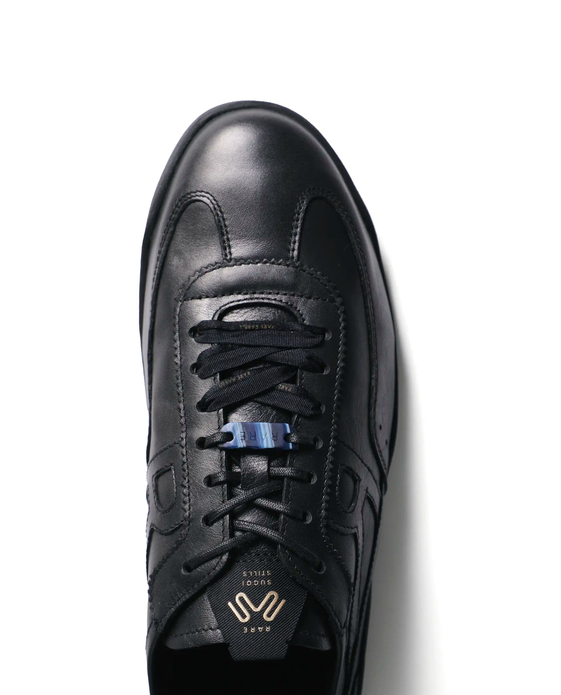 Rarez Men's Sugoi Still Primary Black Leather Regular Sneaker