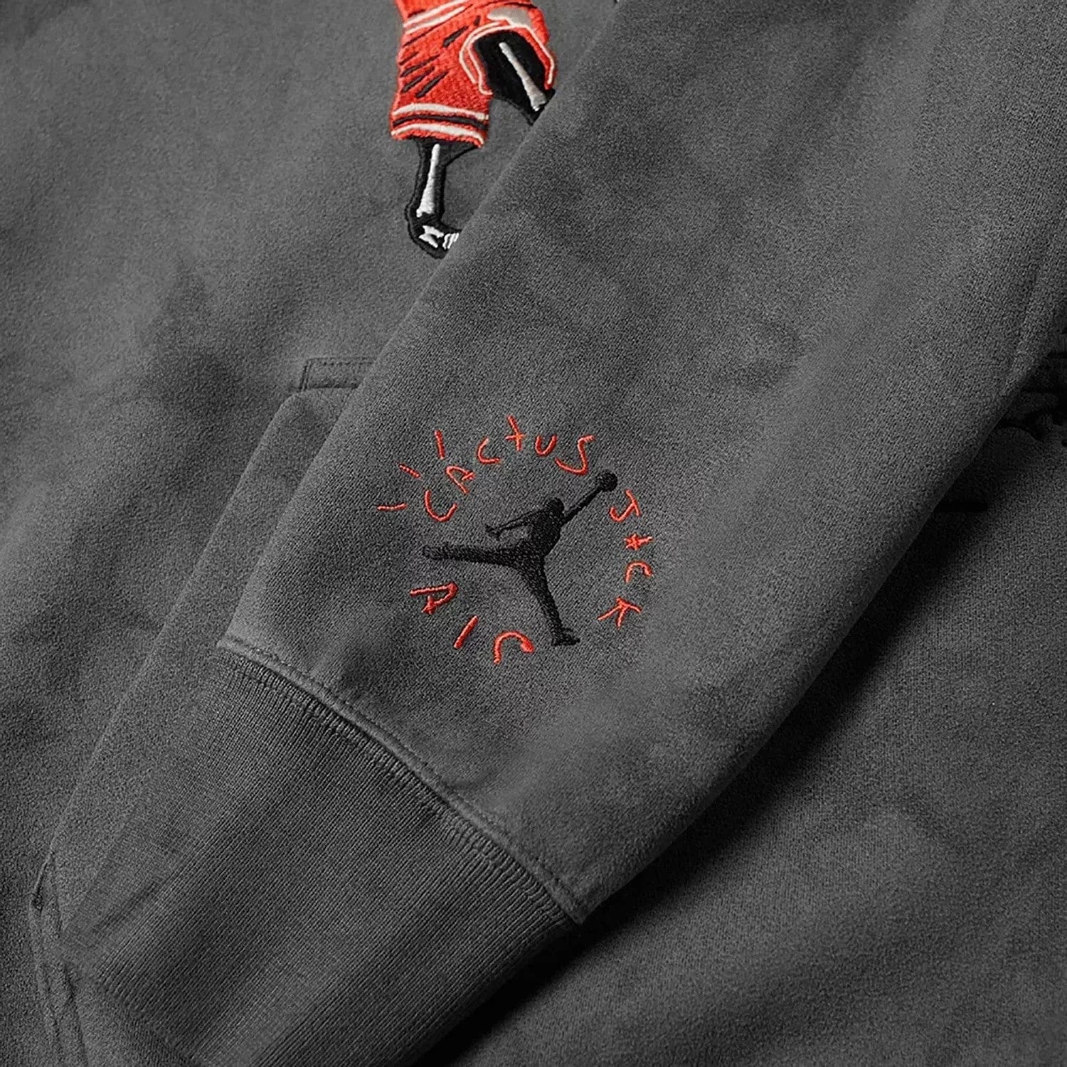 Travis Scott Jordan Washed Suede Hoodie Grey (CN3422 - 068) Size S - XXL