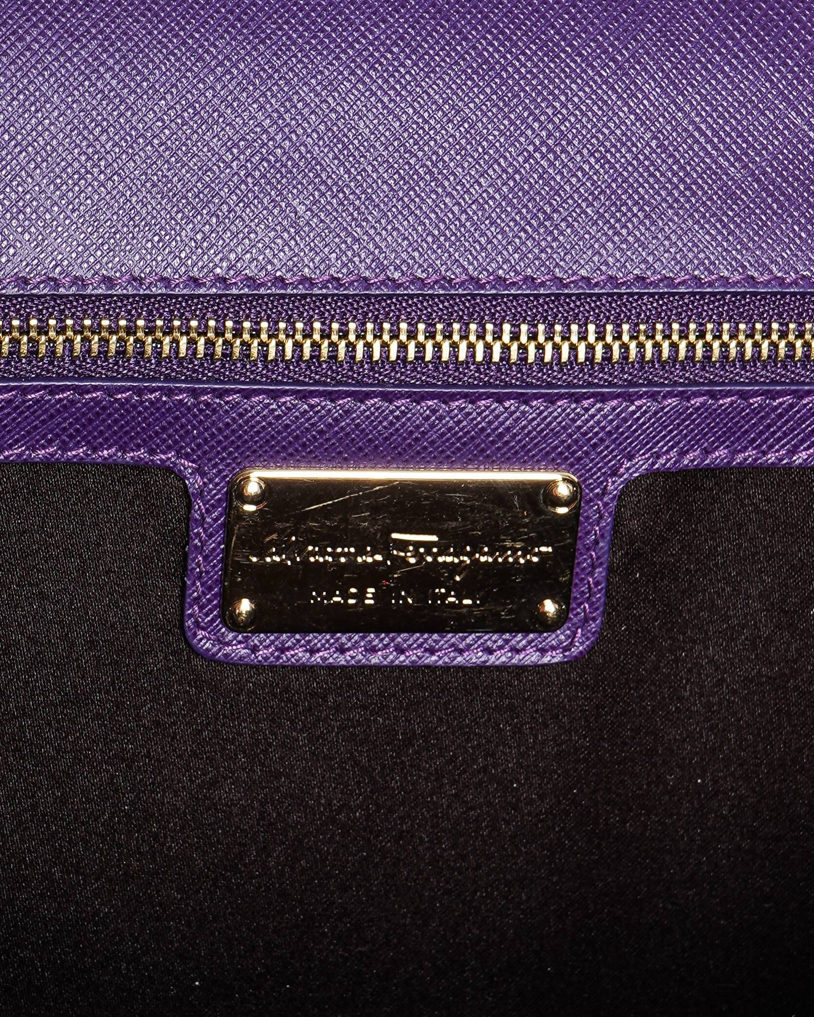 Salvatore Ferragamo Vara Bow Crossbody Bag In Purple