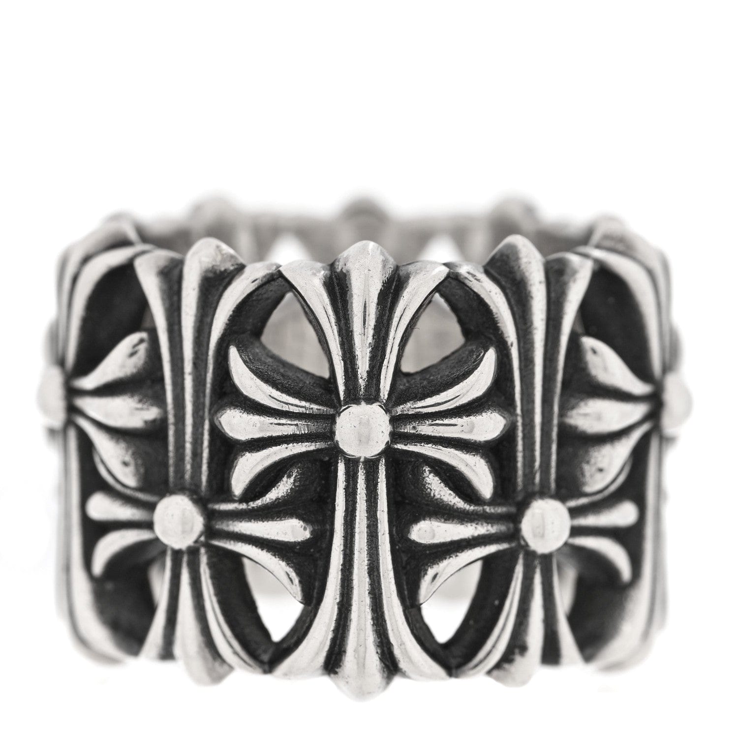 Chrome Hearts Sterling Silver Cemetery Cross Ring 62 10