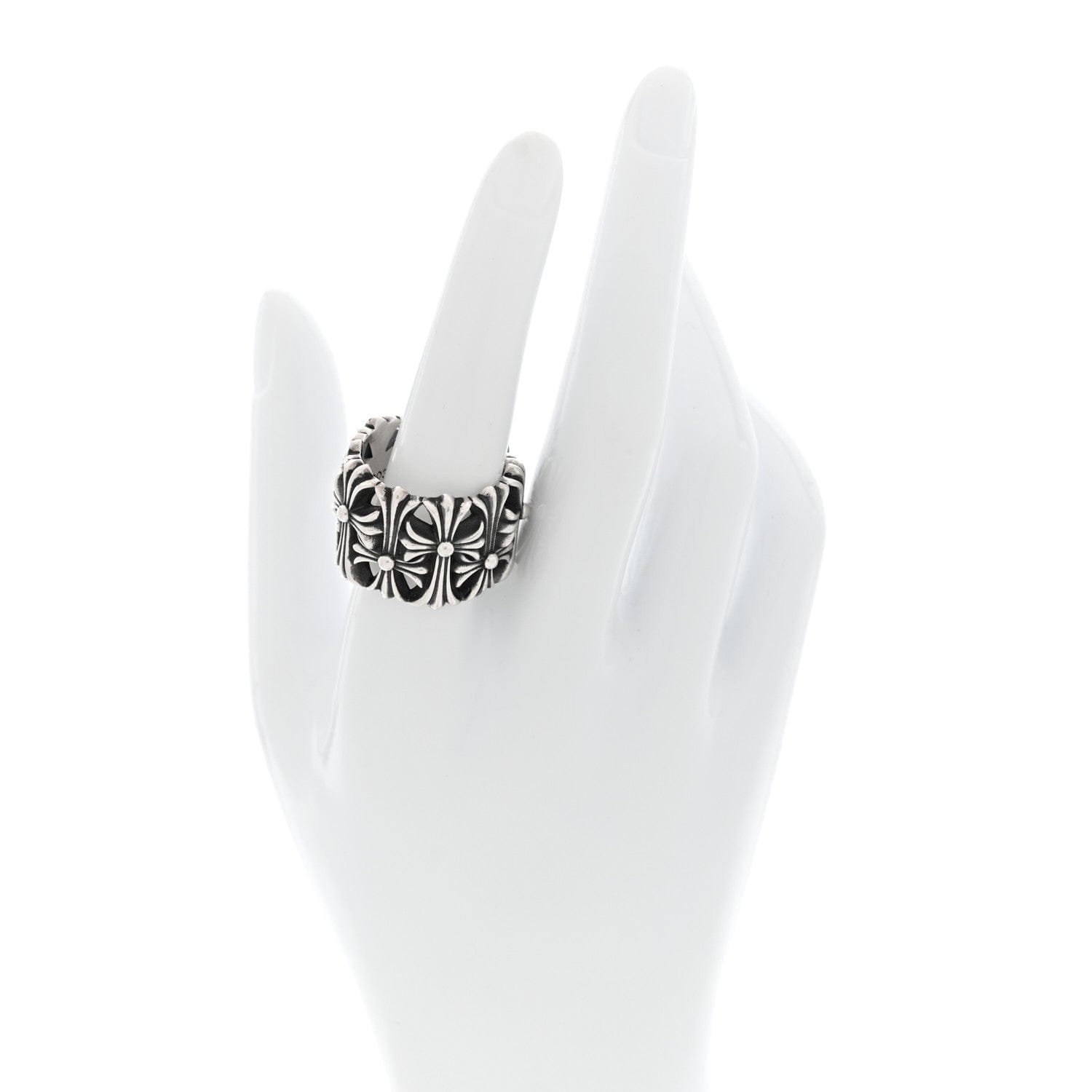 Chrome Hearts Sterling Silver Cemetery Cross Ring 62 10