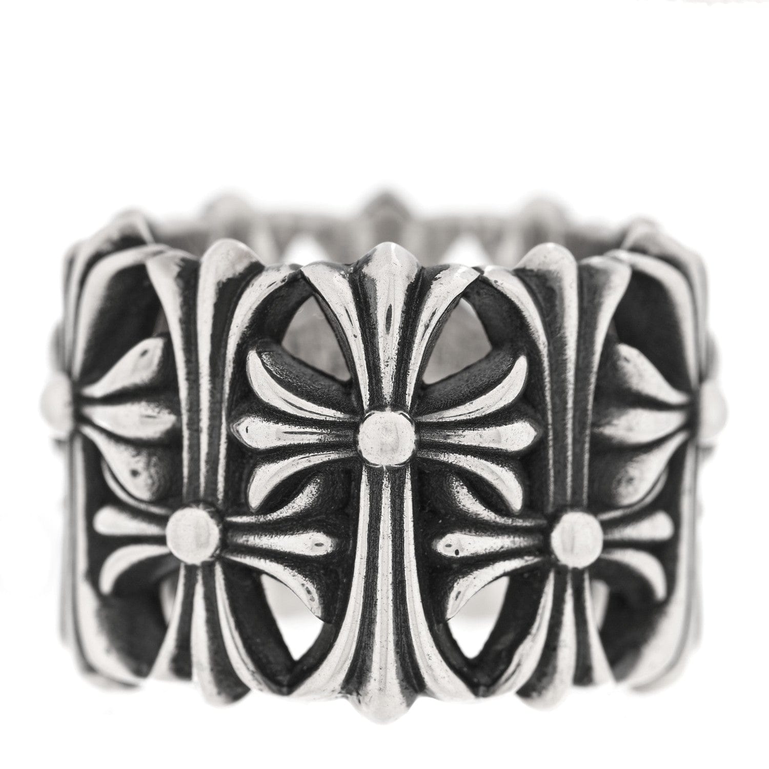 Chrome Hearts Sterling Silver Cemetery Cross Ring 62 10