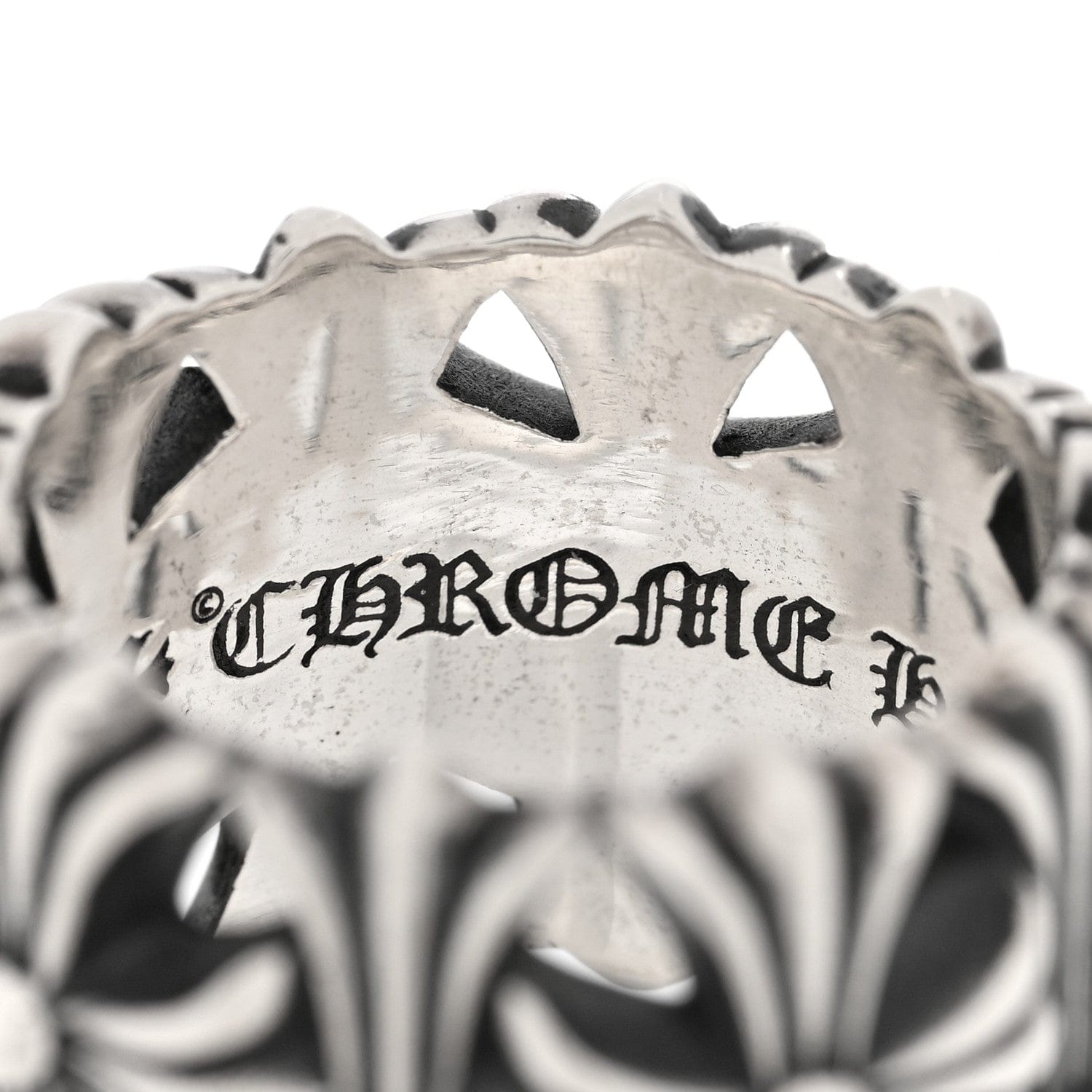 Chrome Hearts Sterling Silver Cemetery Cross Ring 62 10