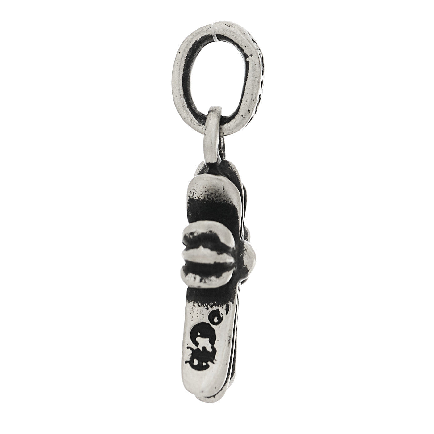Chrome Hearts Sterling Silver Diamond Baby Fat Cross Pave Pendant