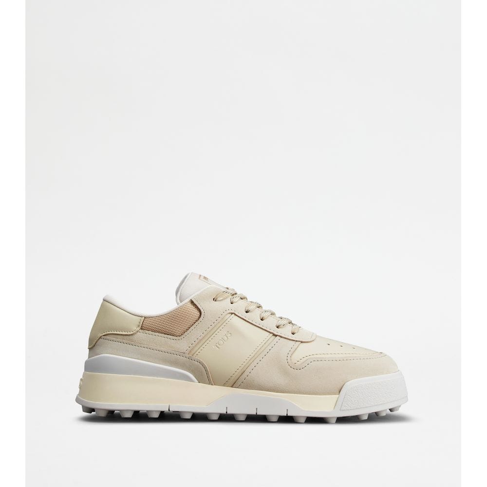 Tod's Tods Sneakers In Suede And Smooth Leather Off White Beige White Mens