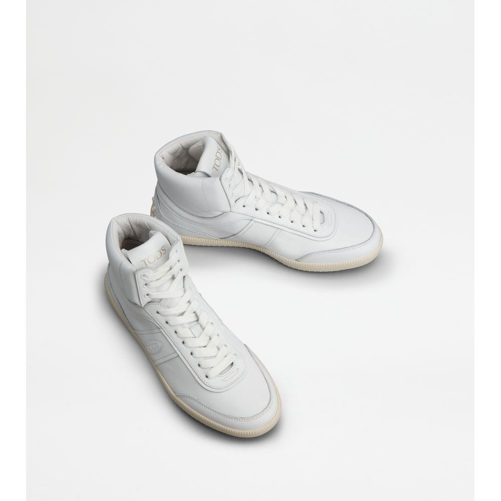 Tod's Tods Tabs Sneakers High - Top In Leather White Womens