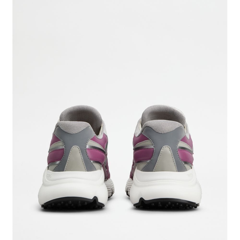 Tod's Tods Sneakers In Leather And Technical Fabric Pink Grey Womens