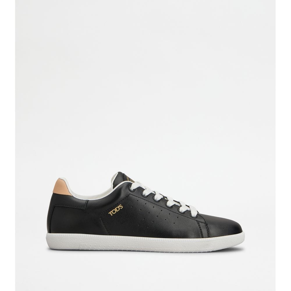 Tod's Tods Tabs Sneakers In Leather Black Natural Womens